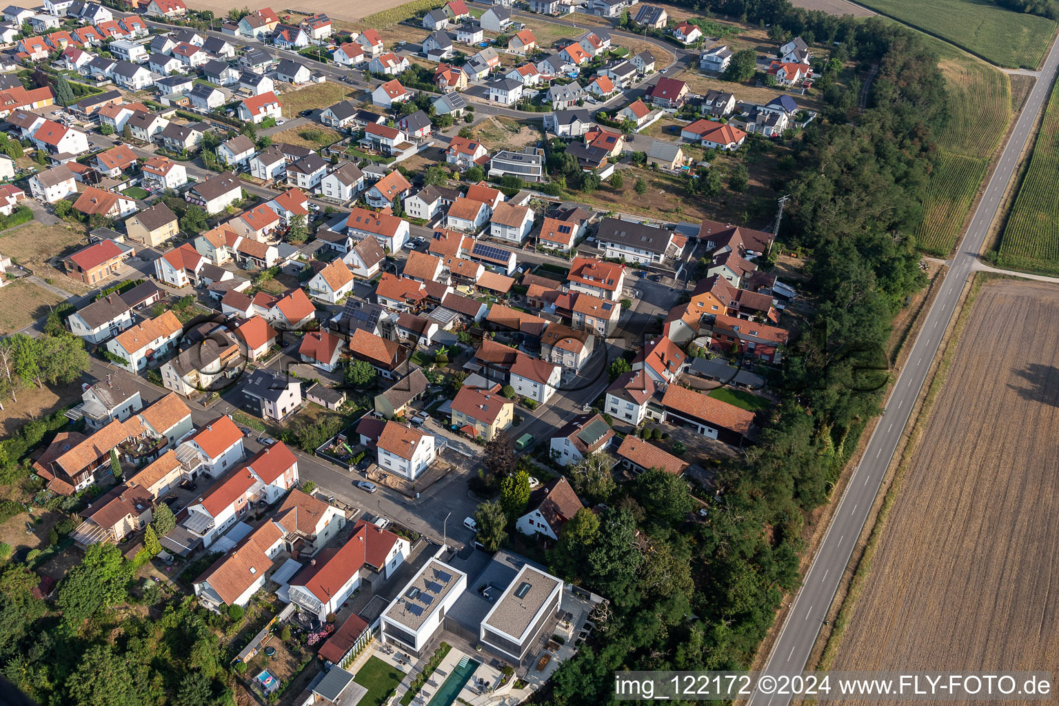 Vue aérienne de Hardtwald à Leimersheim dans le département Rhénanie-Palatinat, Allemagne