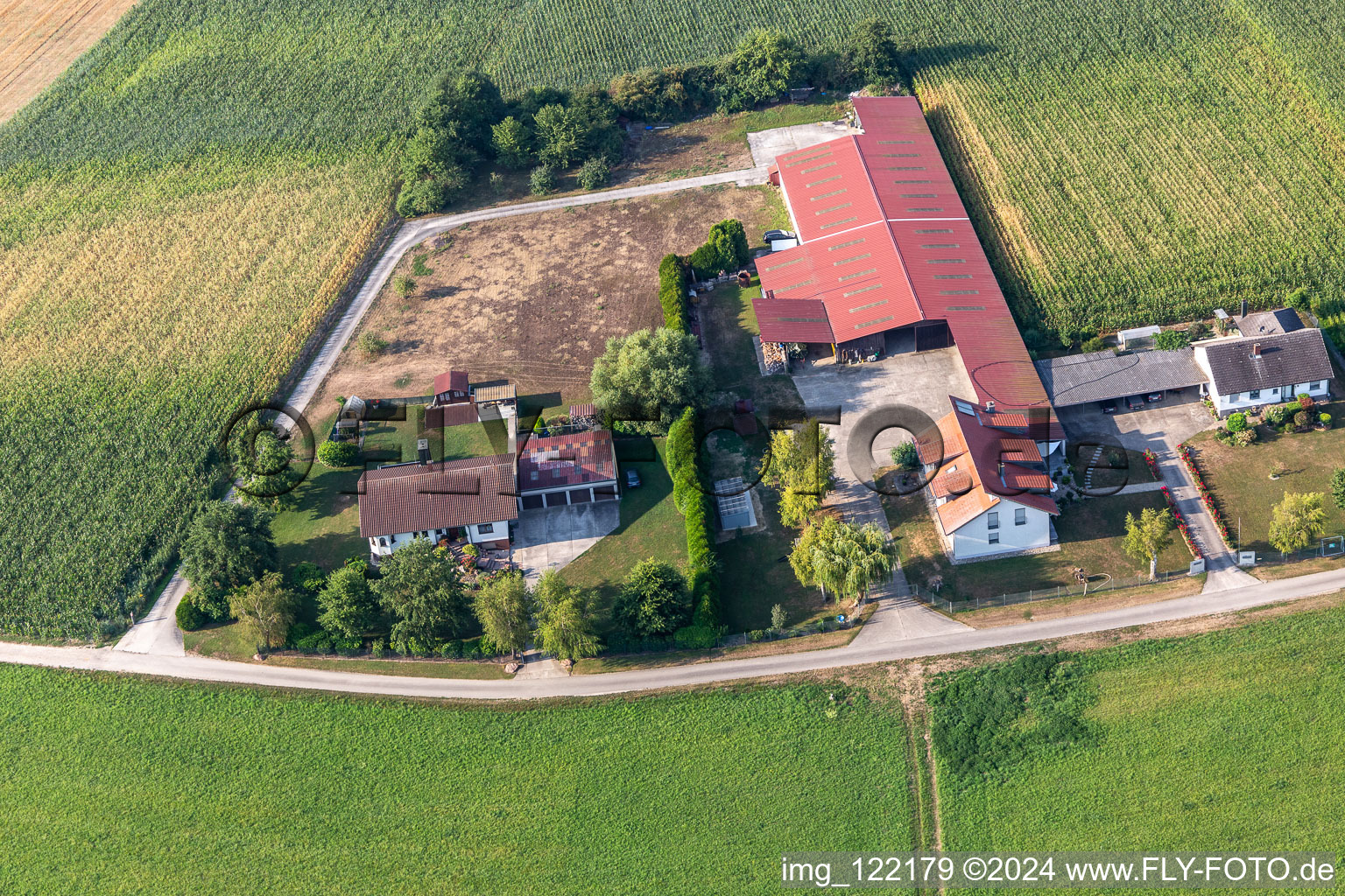 Neupotz dans le département Rhénanie-Palatinat, Allemagne vue d'en haut