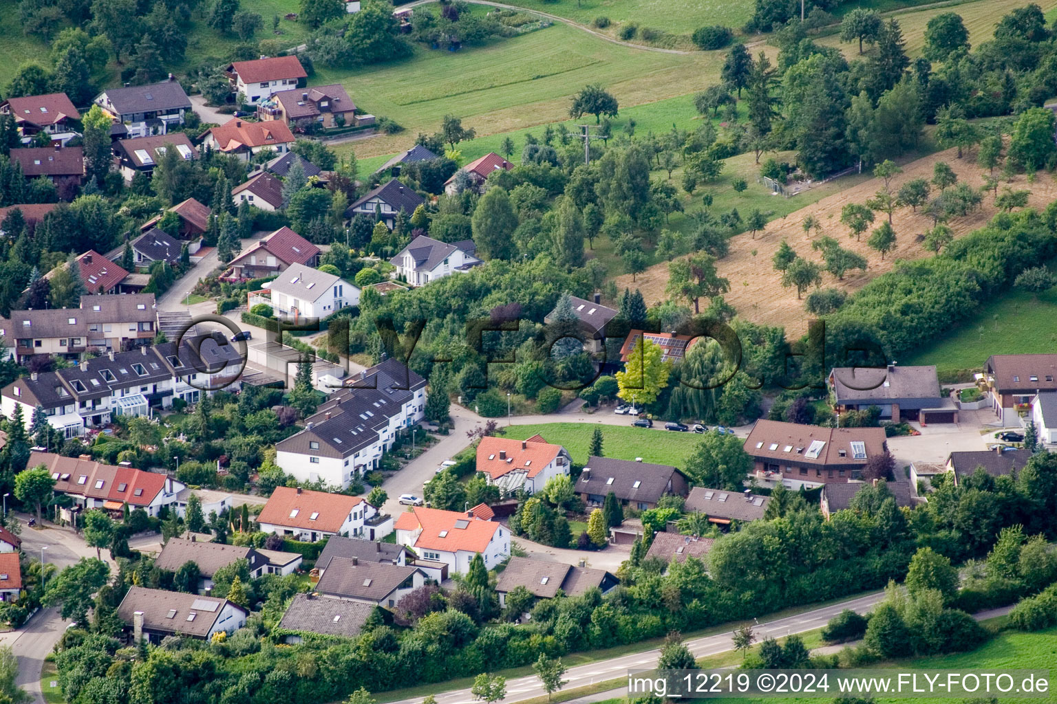 Vue oblique de Ehbühl, Kirchhalde à Herrenberg dans le département Bade-Wurtemberg, Allemagne