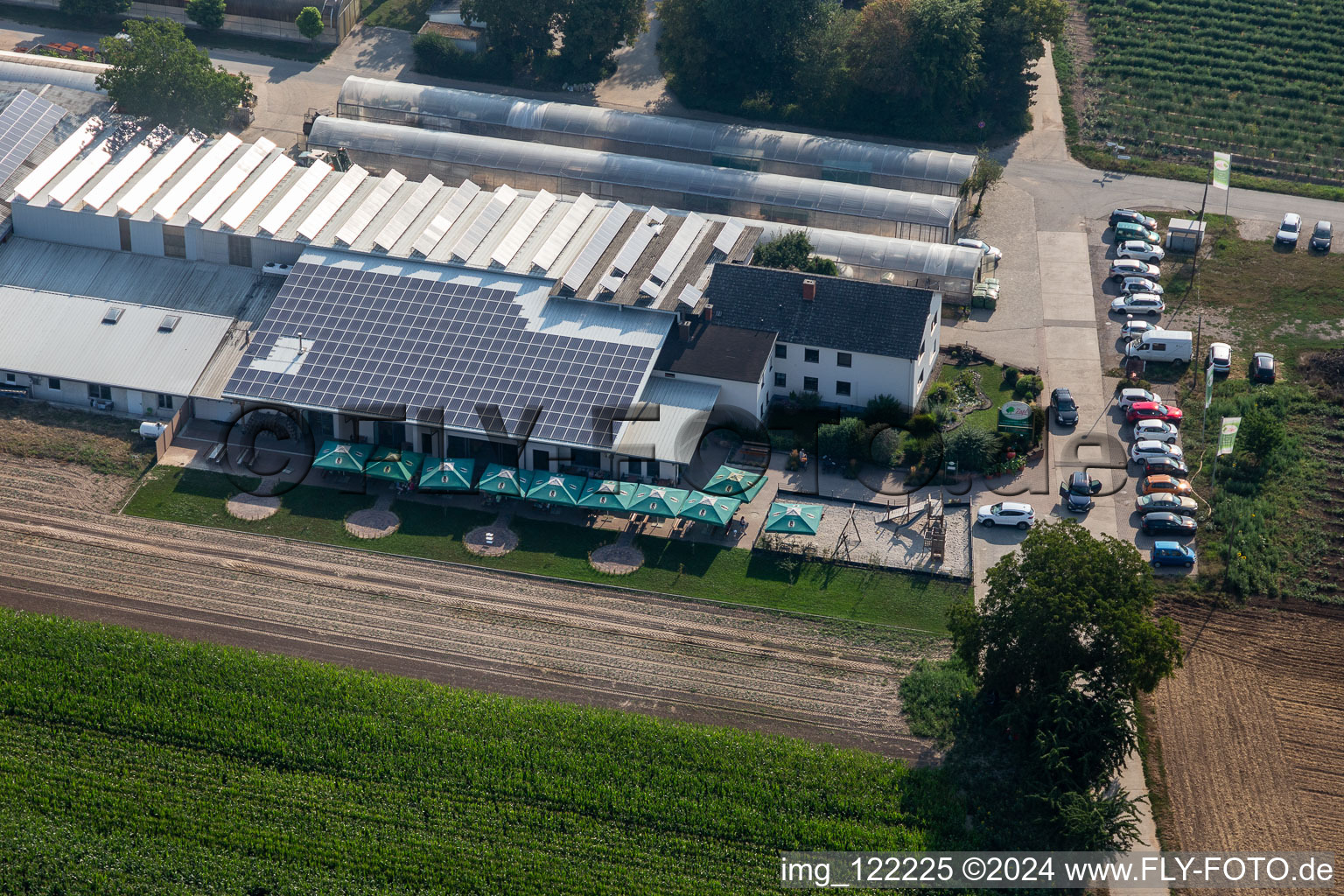 Vue aérienne de Zapf Hofmarkt à Kandel dans le département Rhénanie-Palatinat, Allemagne