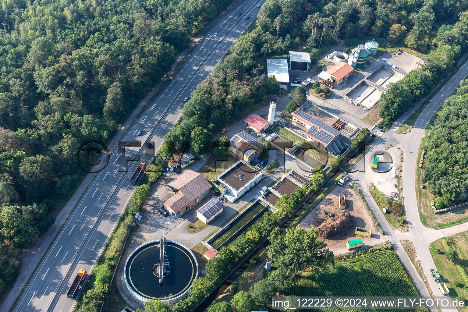 Vue aérienne de Station d'épuration à Kandel dans le département Rhénanie-Palatinat, Allemagne