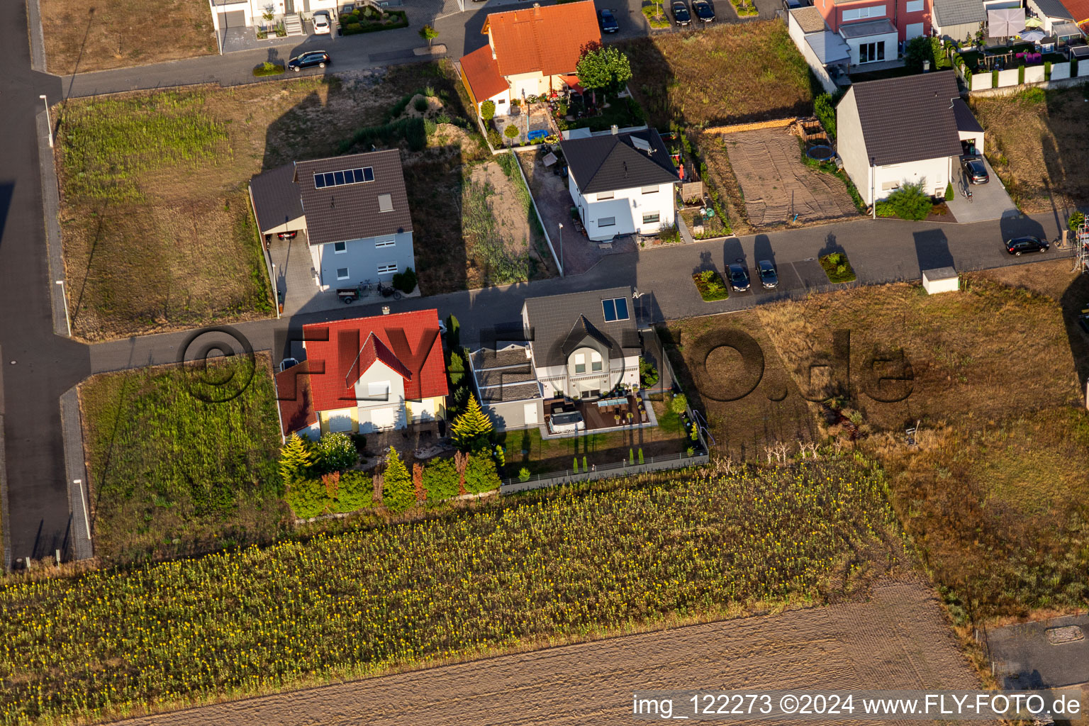 Vue oblique de Quartier Hardtwald in Neupotz dans le département Rhénanie-Palatinat, Allemagne