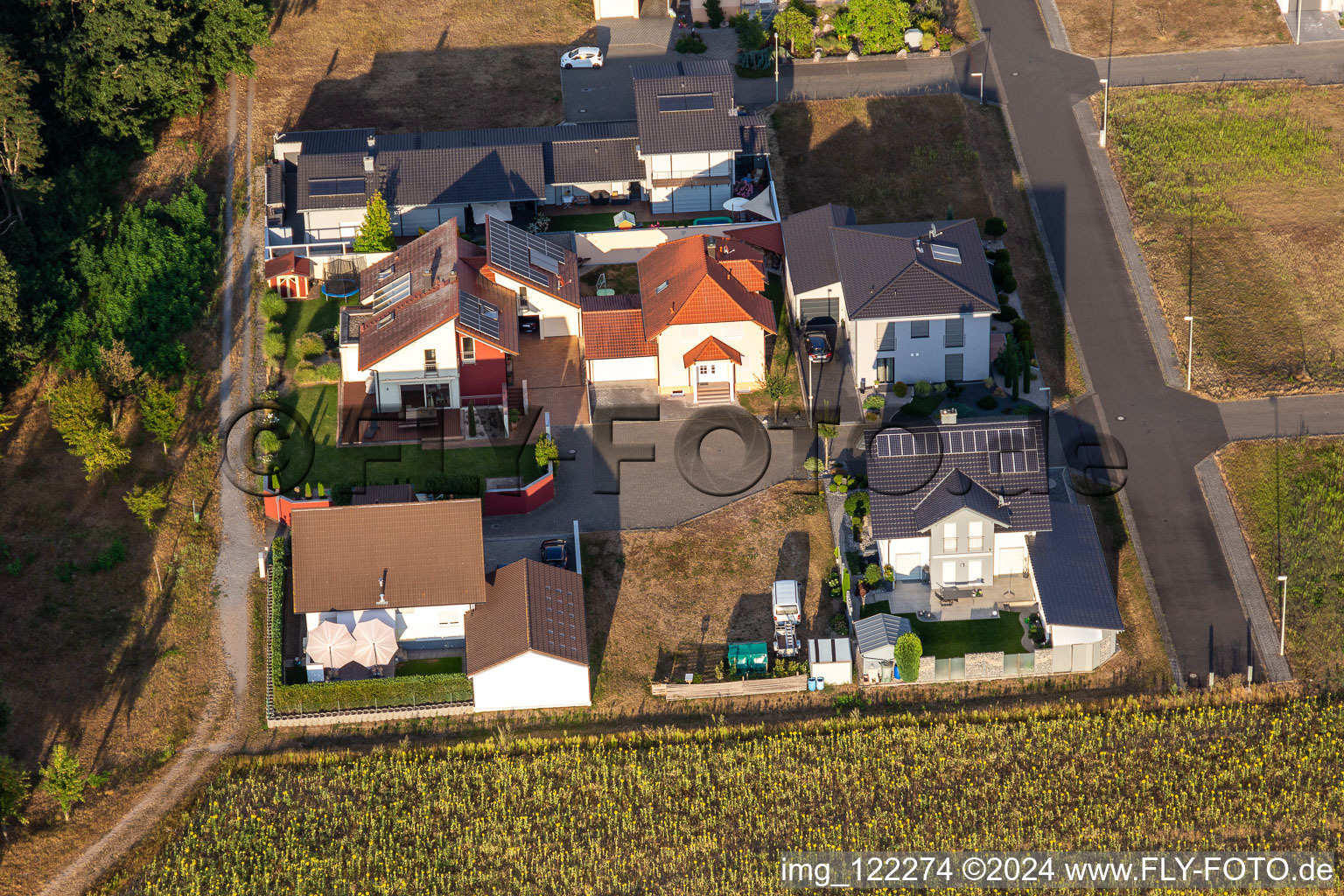 Quartier Hardtwald in Neupotz dans le département Rhénanie-Palatinat, Allemagne d'en haut