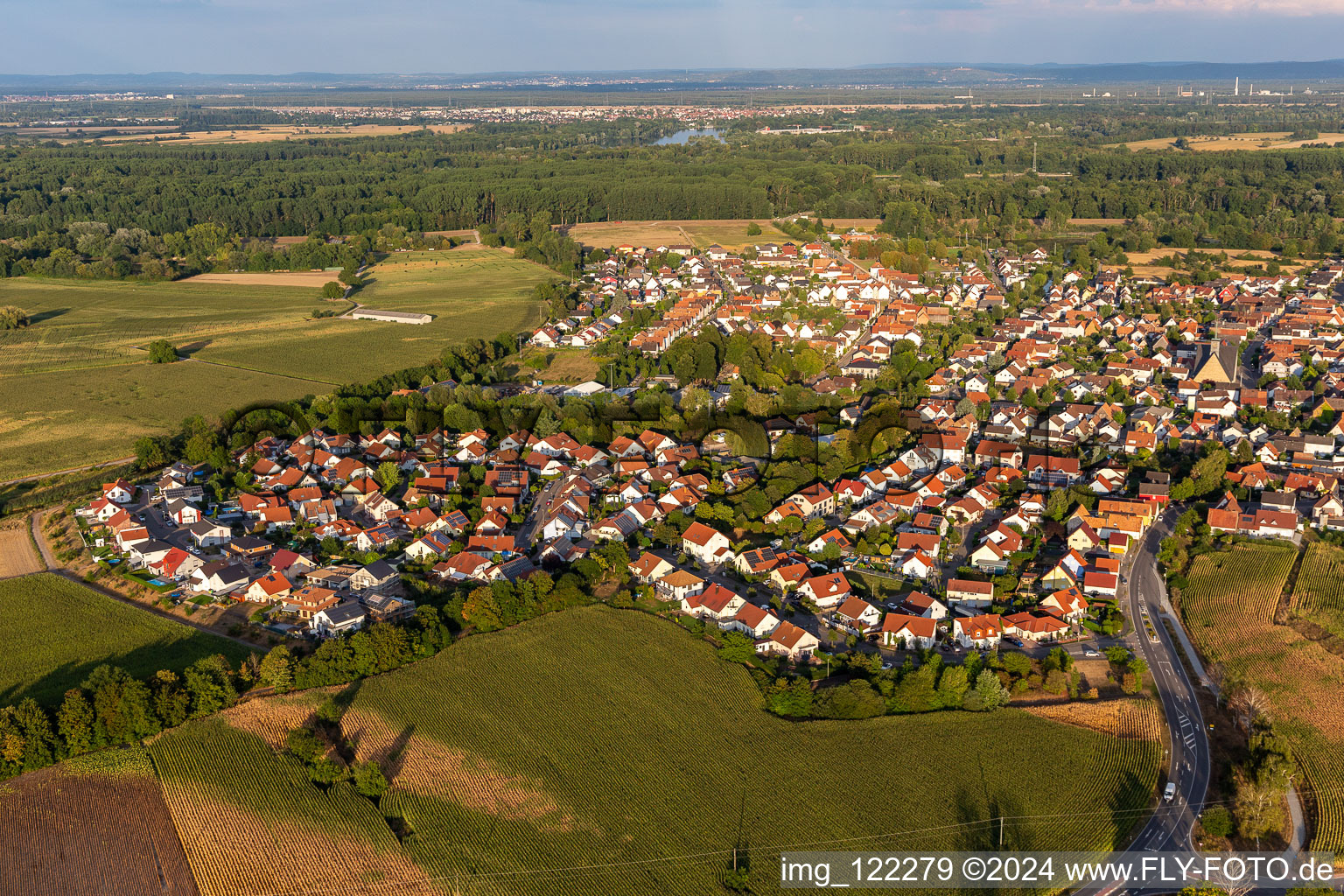 Leimersheim dans le département Rhénanie-Palatinat, Allemagne vue du ciel