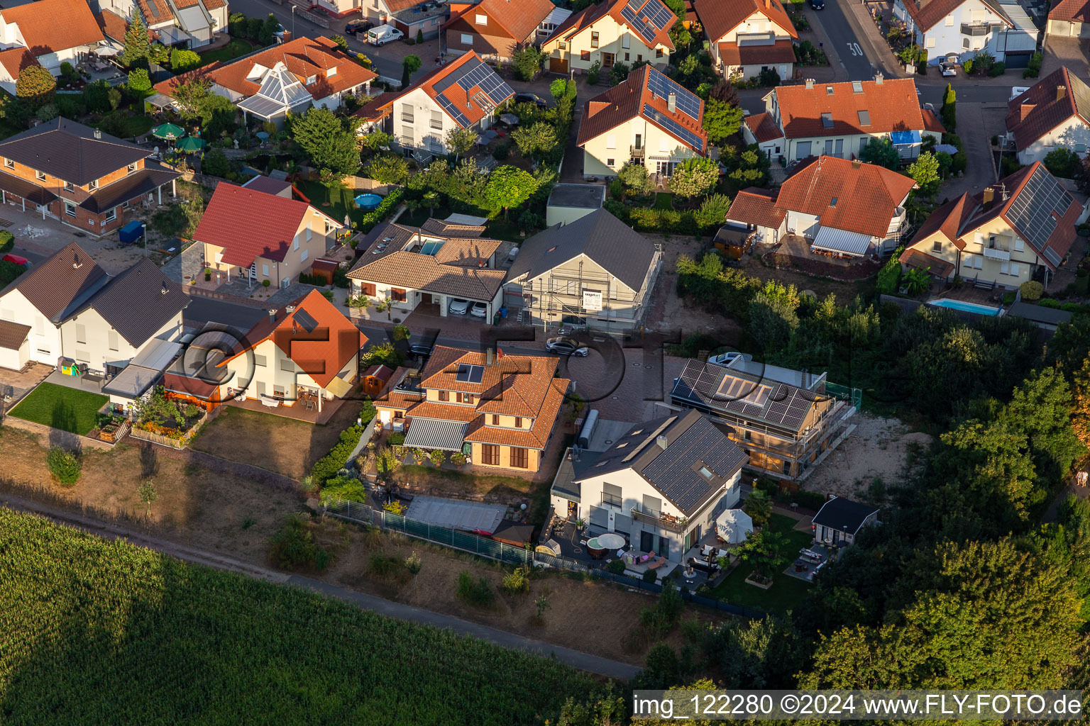 Enregistrement par drone de Leimersheim dans le département Rhénanie-Palatinat, Allemagne