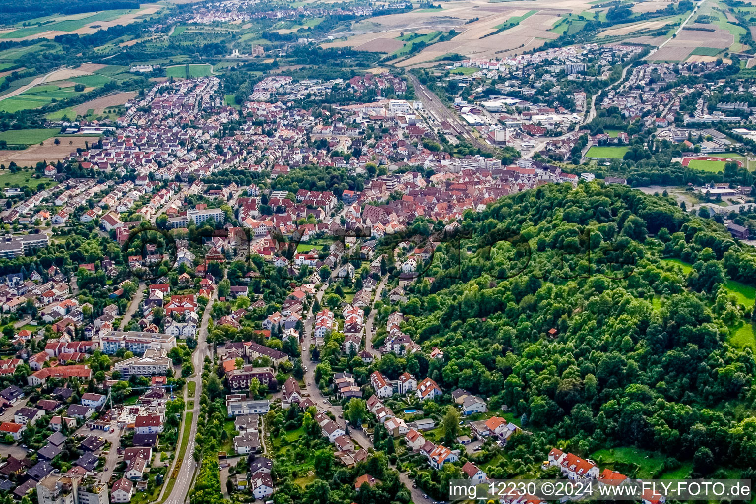 Vue aérienne de De l'est à Herrenberg dans le département Bade-Wurtemberg, Allemagne