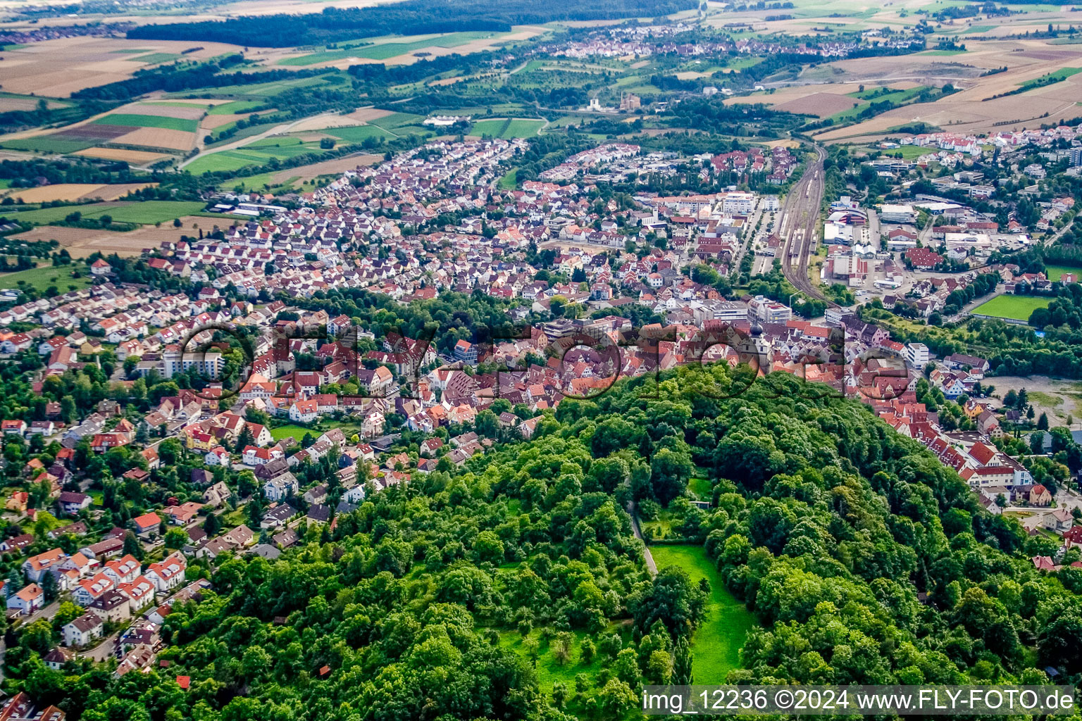 Vue aérienne de Centre à Herrenberg dans le département Bade-Wurtemberg, Allemagne