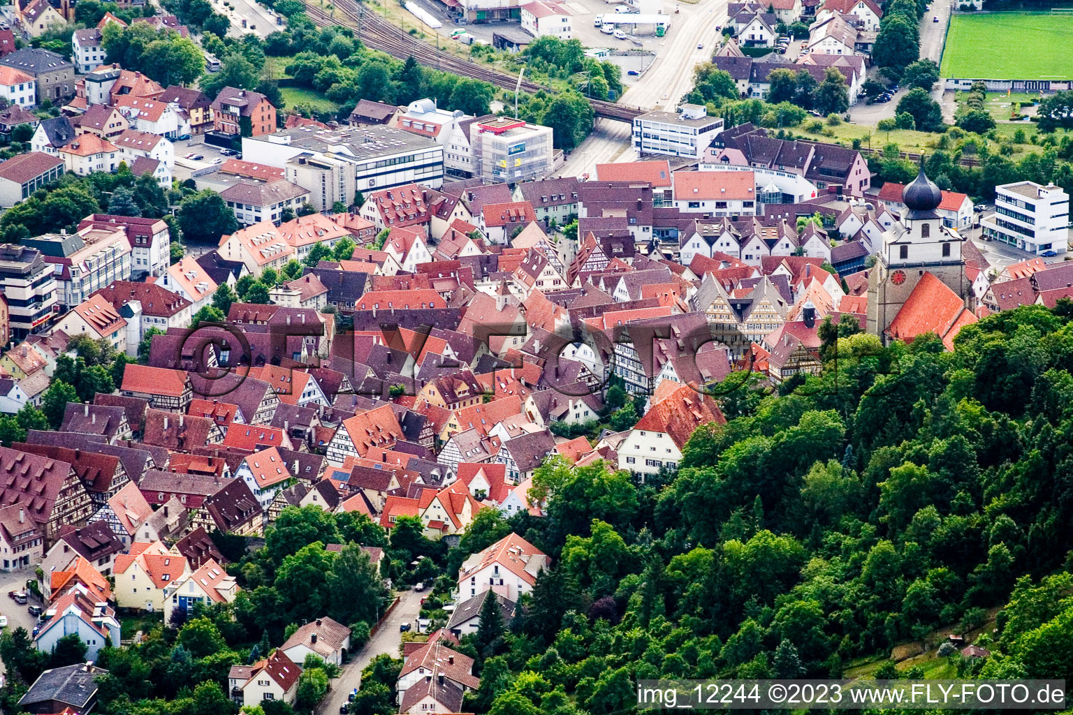Vue aérienne de Vieille ville à Herrenberg dans le département Bade-Wurtemberg, Allemagne