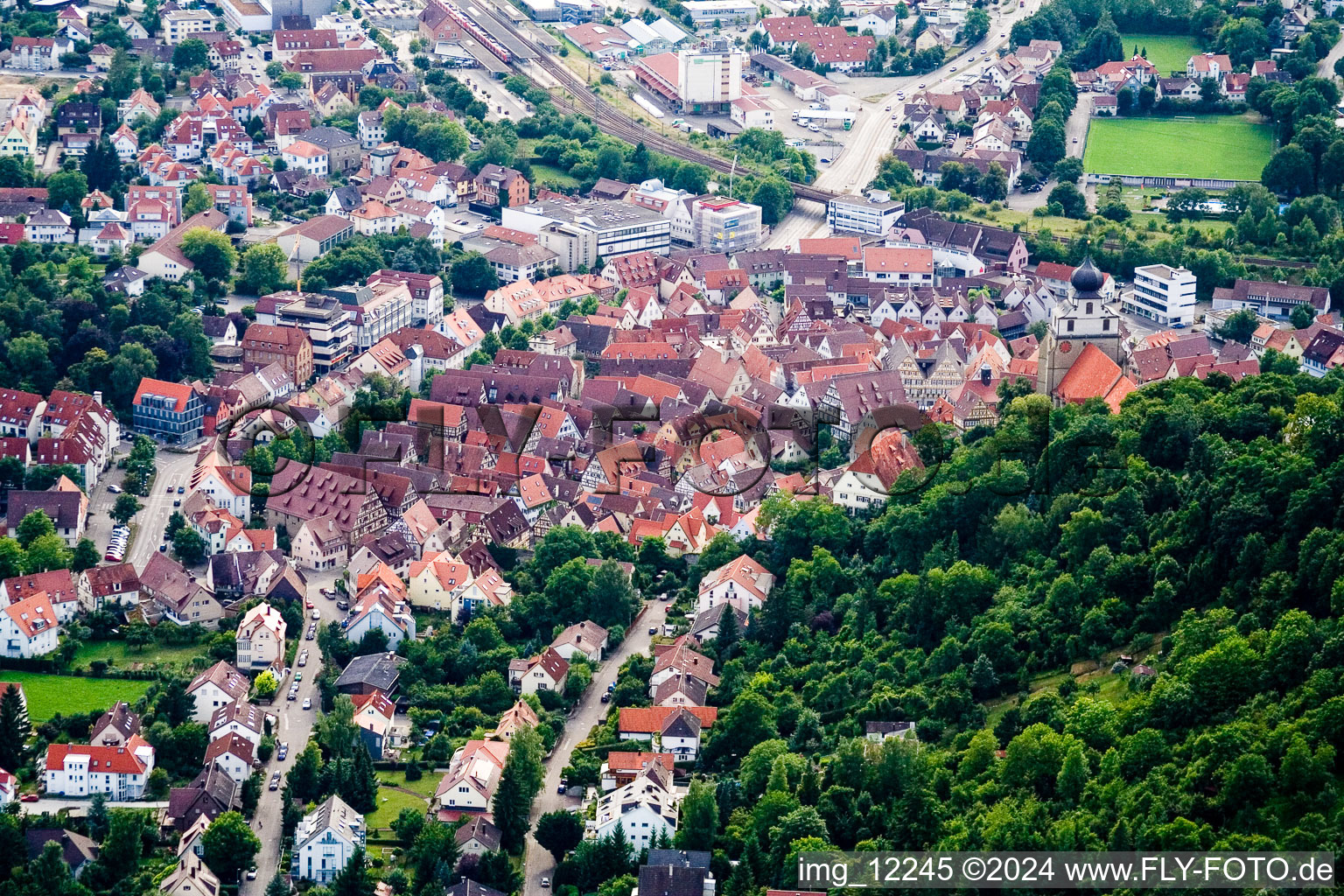 Vue aérienne de Chemin Wengert à Herrenberg dans le département Bade-Wurtemberg, Allemagne