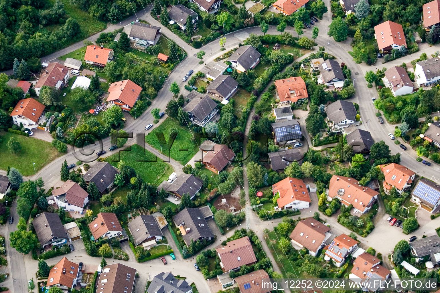 Vue oblique de Ehbühl, Kirchhalde à Herrenberg dans le département Bade-Wurtemberg, Allemagne