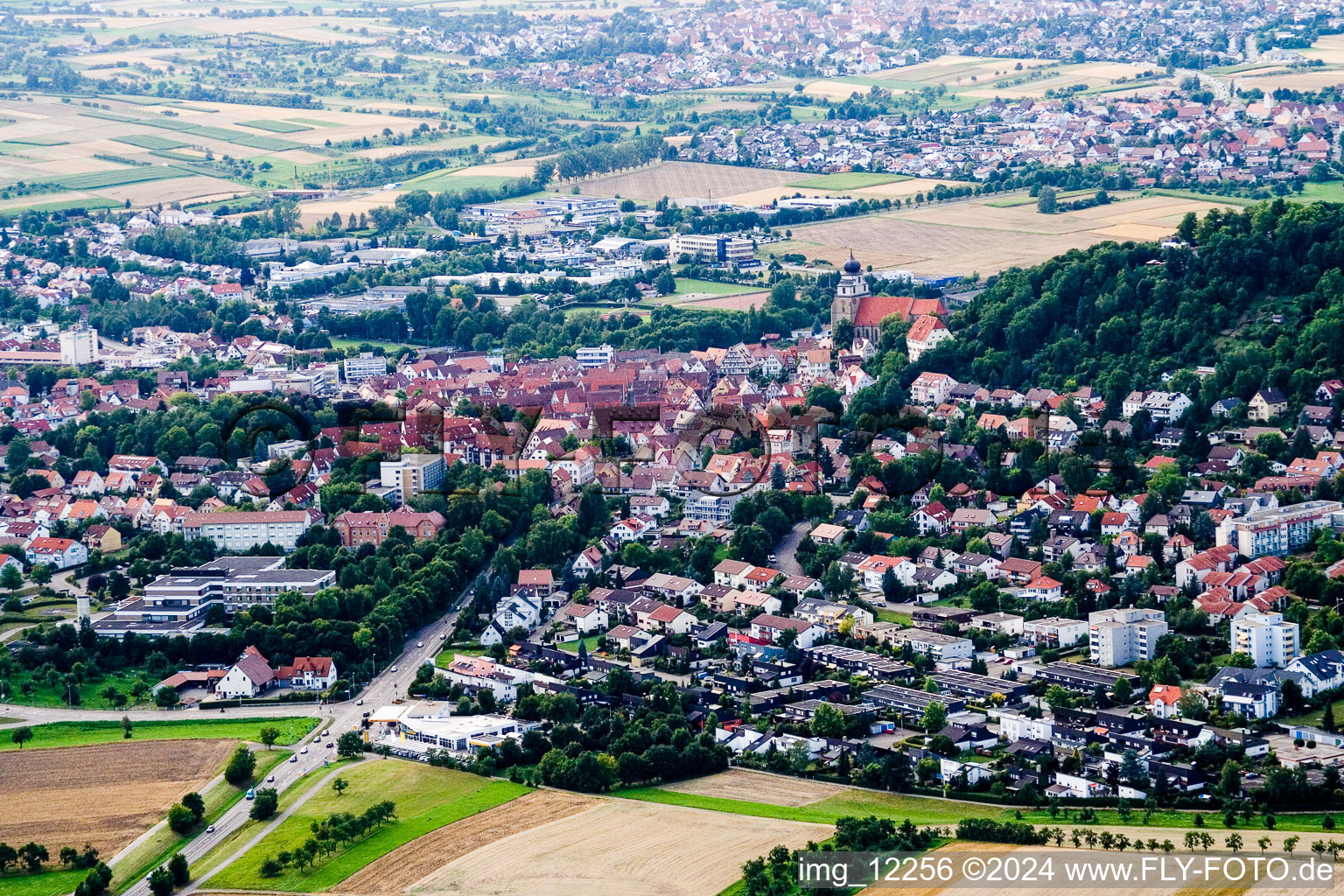 Vue aérienne de Du sud à Herrenberg dans le département Bade-Wurtemberg, Allemagne