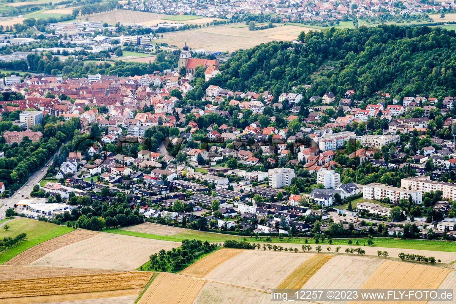 Vue aérienne de Du sud à Herrenberg dans le département Bade-Wurtemberg, Allemagne