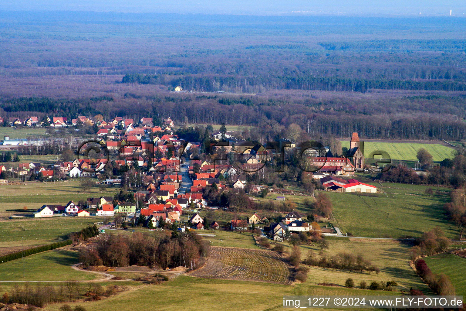 Photographie aérienne de Laubach dans le département Bas Rhin, France