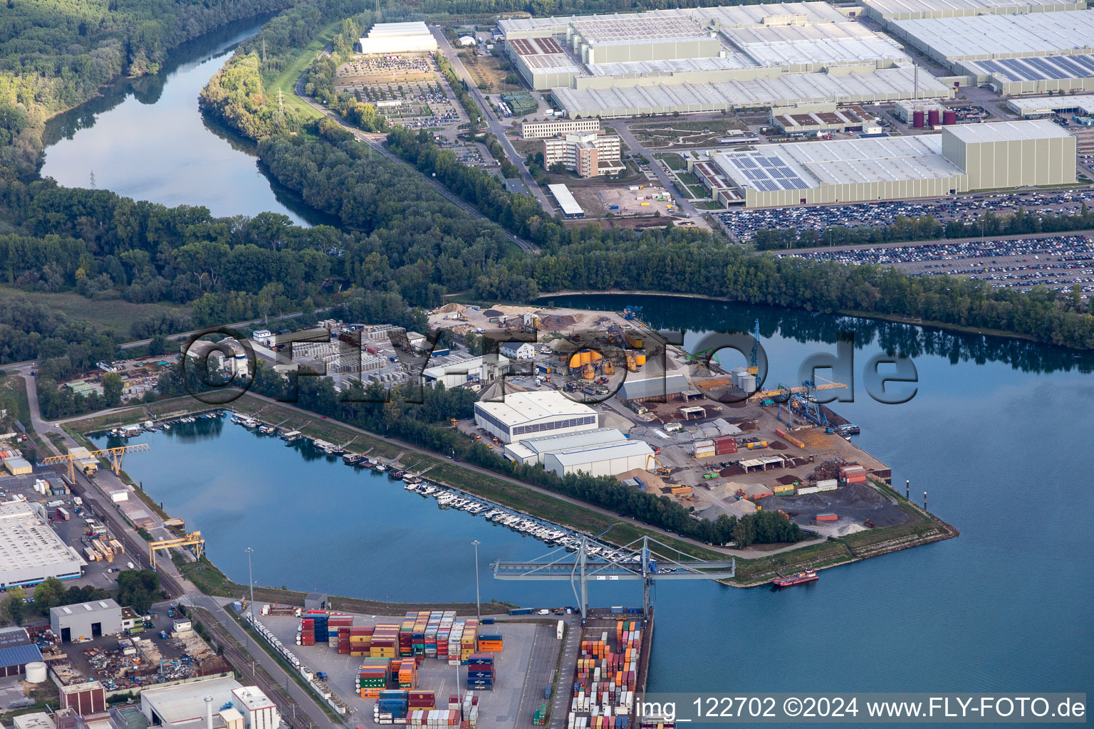 Photographie aérienne de Port à Germersheim dans le département Rhénanie-Palatinat, Allemagne