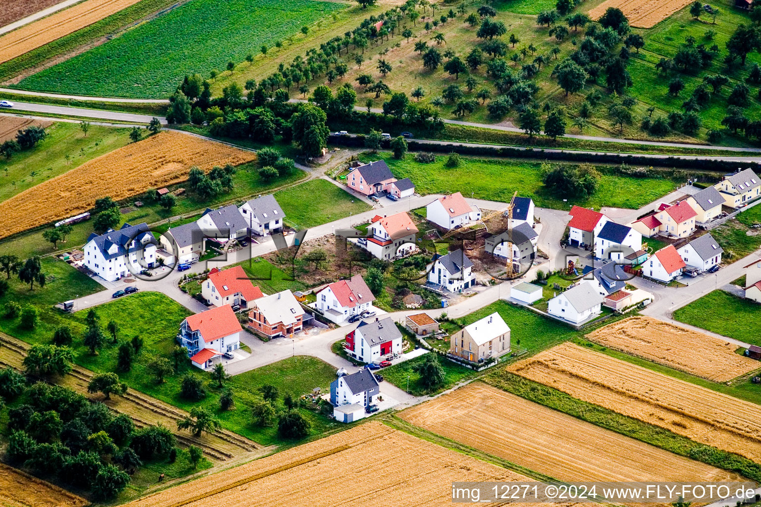 Vue aérienne de Nouvelle zone de développement à le quartier Altingen in Ammerbuch dans le département Bade-Wurtemberg, Allemagne