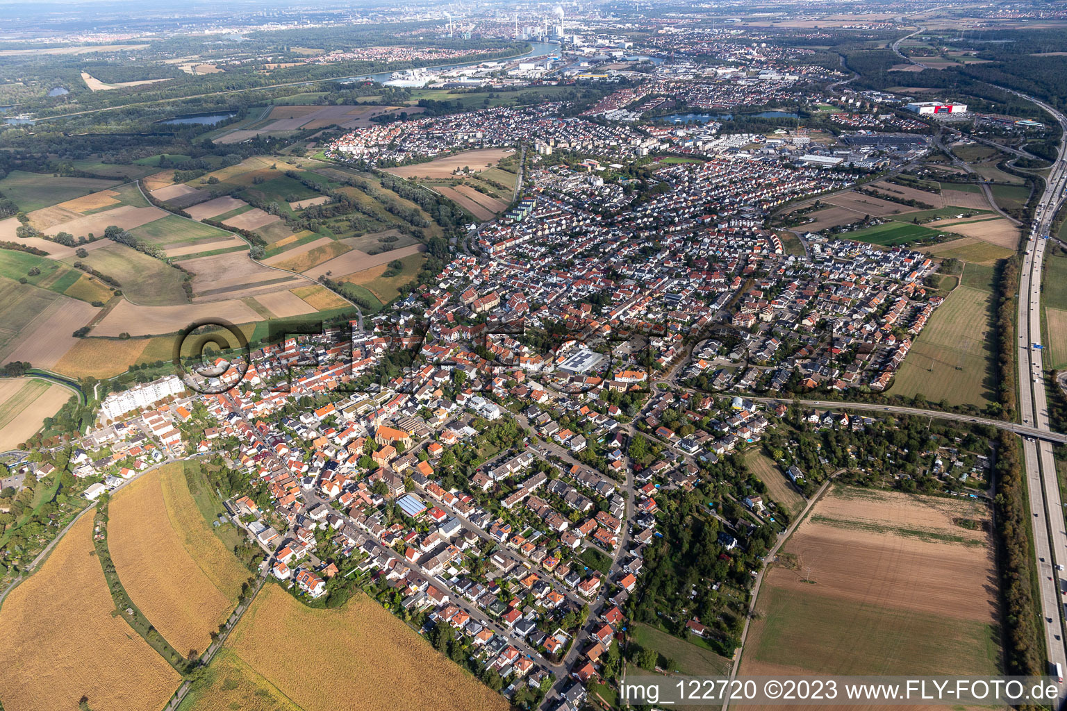 Brühl dans le département Bade-Wurtemberg, Allemagne d'en haut