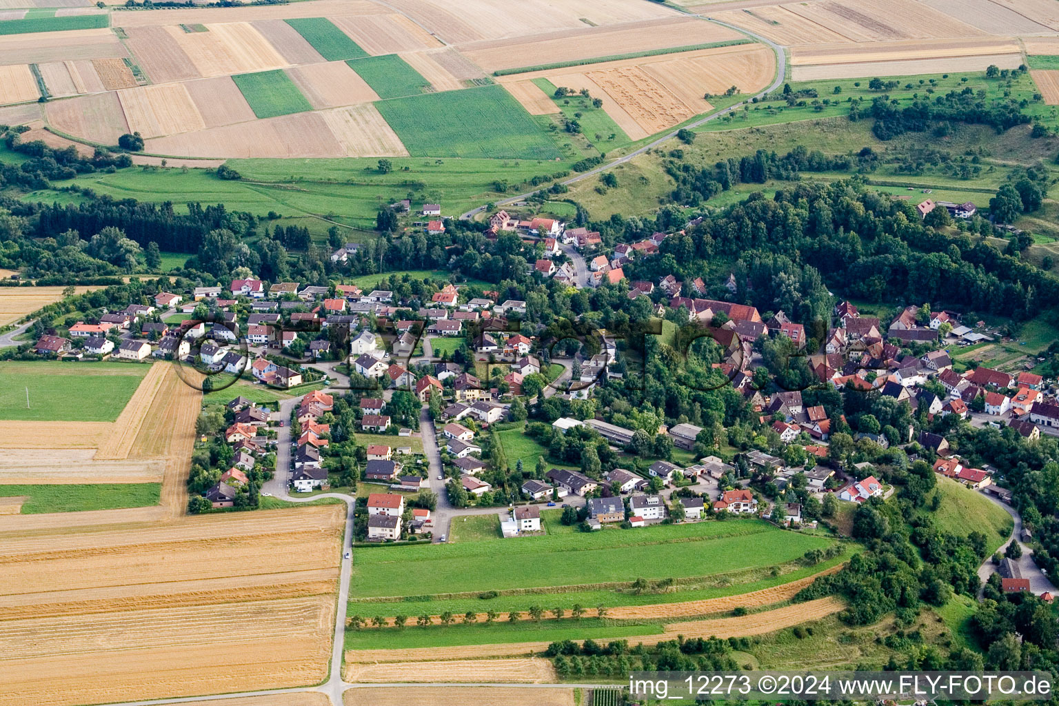 Vue aérienne de Du nord à le quartier Reusten in Ammerbuch dans le département Bade-Wurtemberg, Allemagne