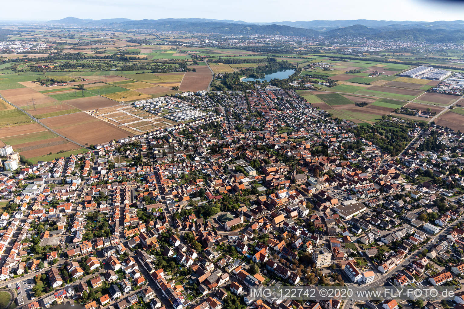 Image drone de Heddesheim dans le département Bade-Wurtemberg, Allemagne