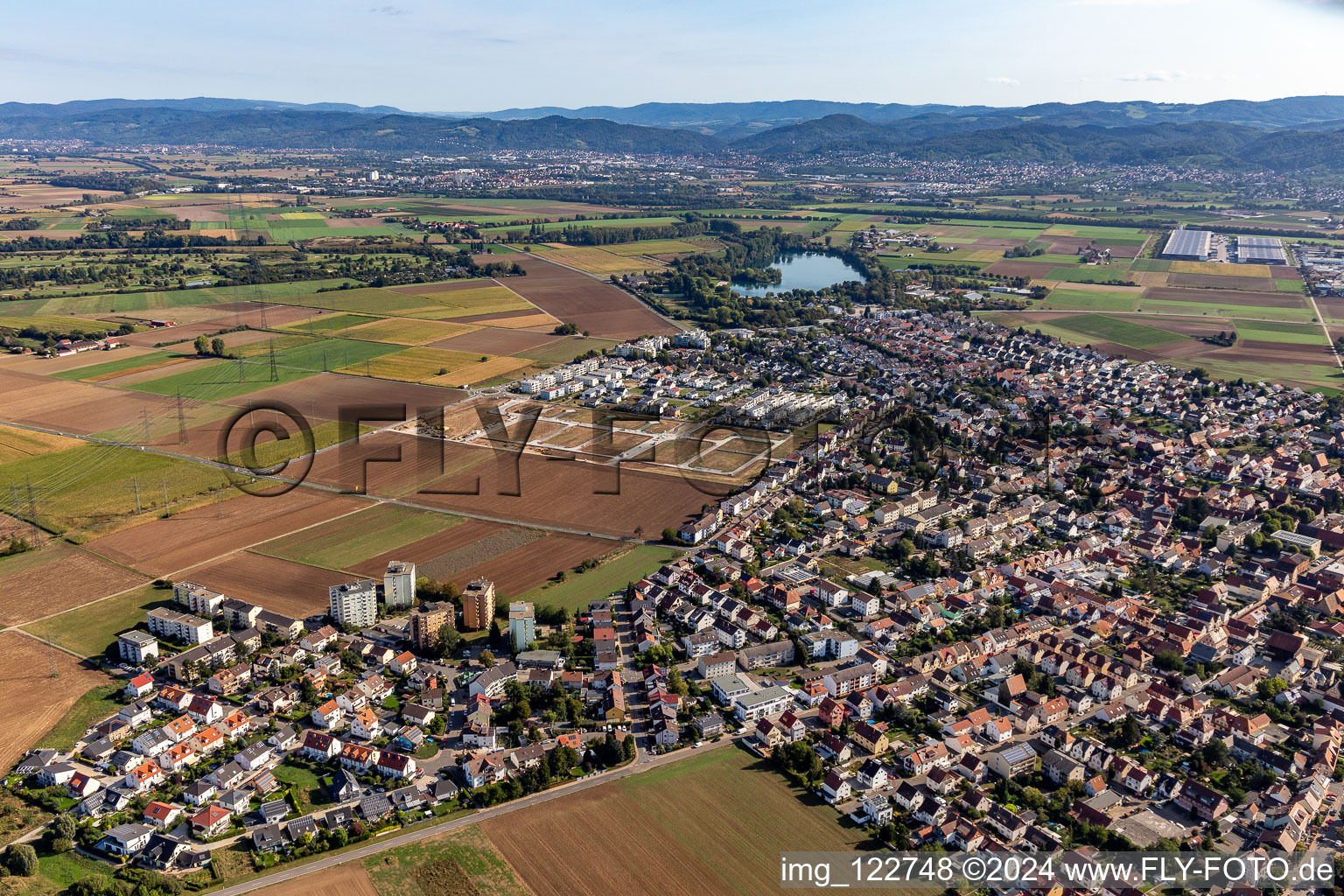 Enregistrement par drone de Heddesheim dans le département Bade-Wurtemberg, Allemagne