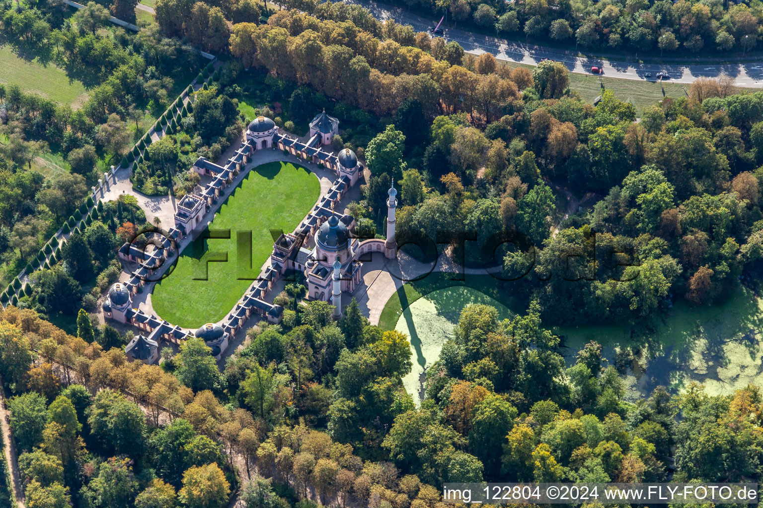 Photographie aérienne de Mosquée dans le jardin du château de Schwetzingen à Schwetzingen dans le département Bade-Wurtemberg, Allemagne