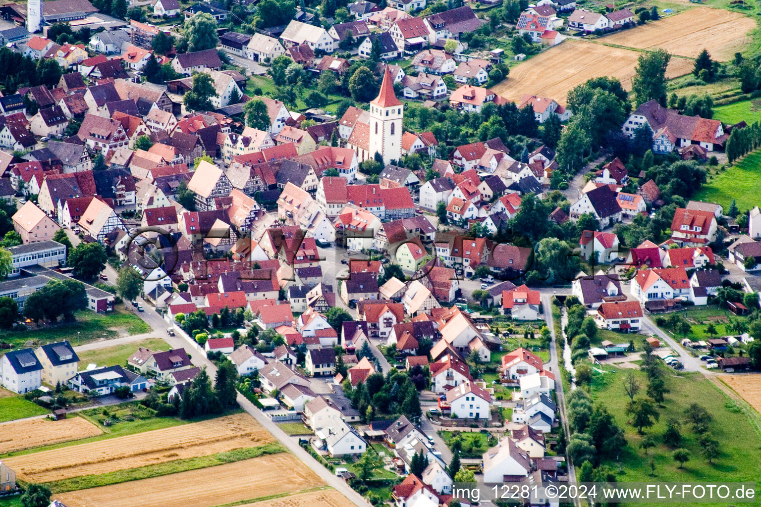 Vue aérienne de De l'est à le quartier Altingen in Ammerbuch dans le département Bade-Wurtemberg, Allemagne