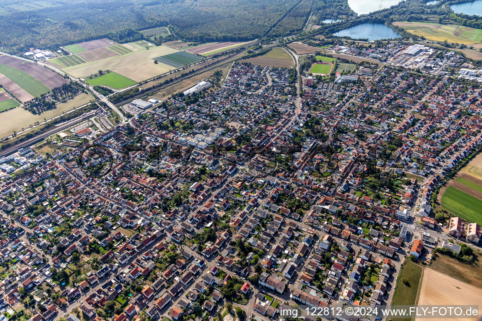 Photographie aérienne de Neulußheim dans le département Bade-Wurtemberg, Allemagne