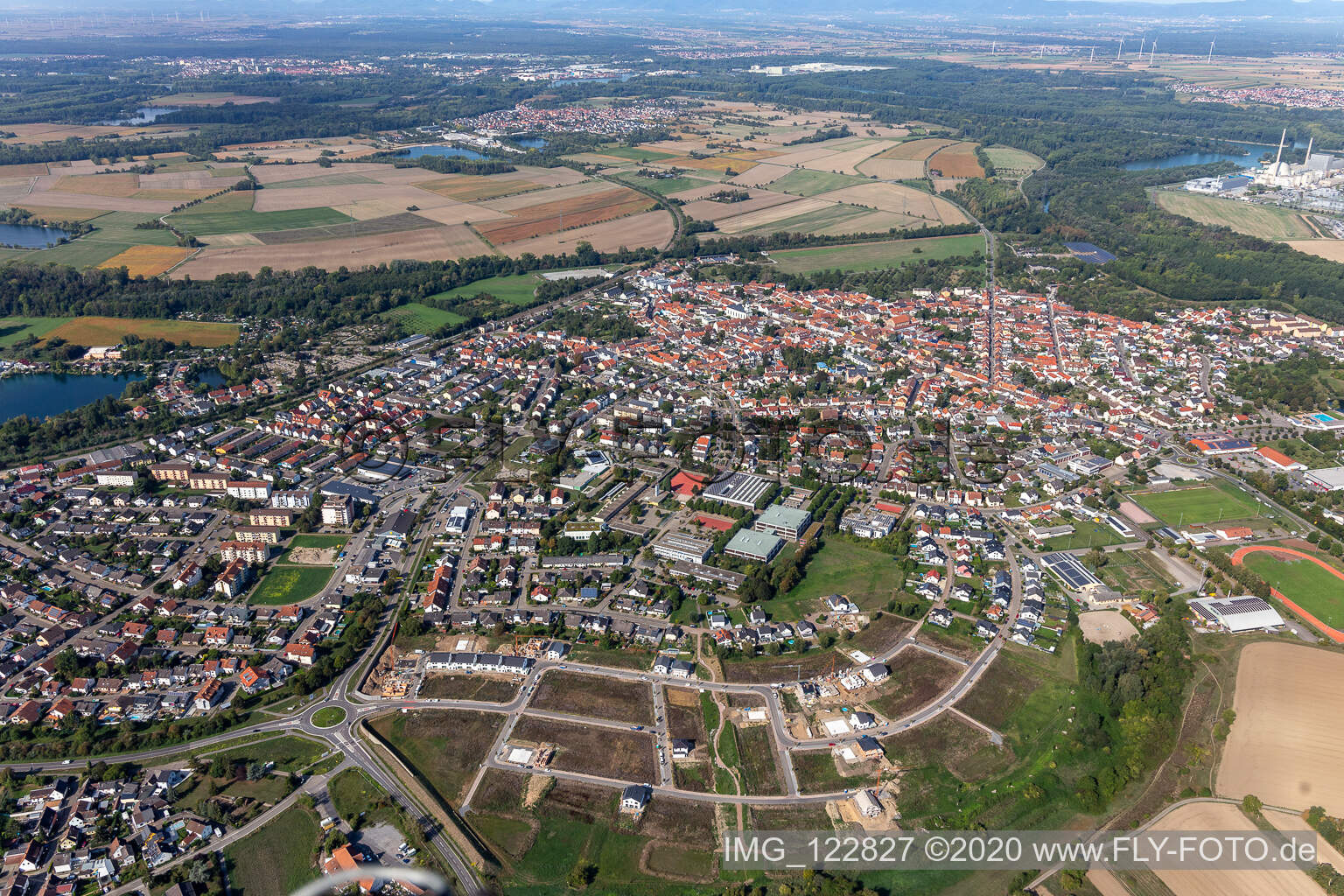 Photographie aérienne de Philippsburg dans le département Bade-Wurtemberg, Allemagne
