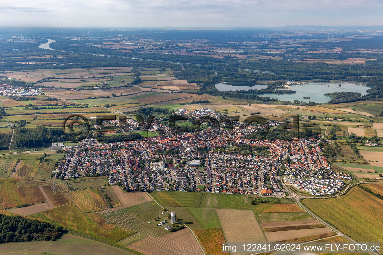 Quartier Liedolsheim in Dettenheim dans le département Bade-Wurtemberg, Allemagne d'en haut