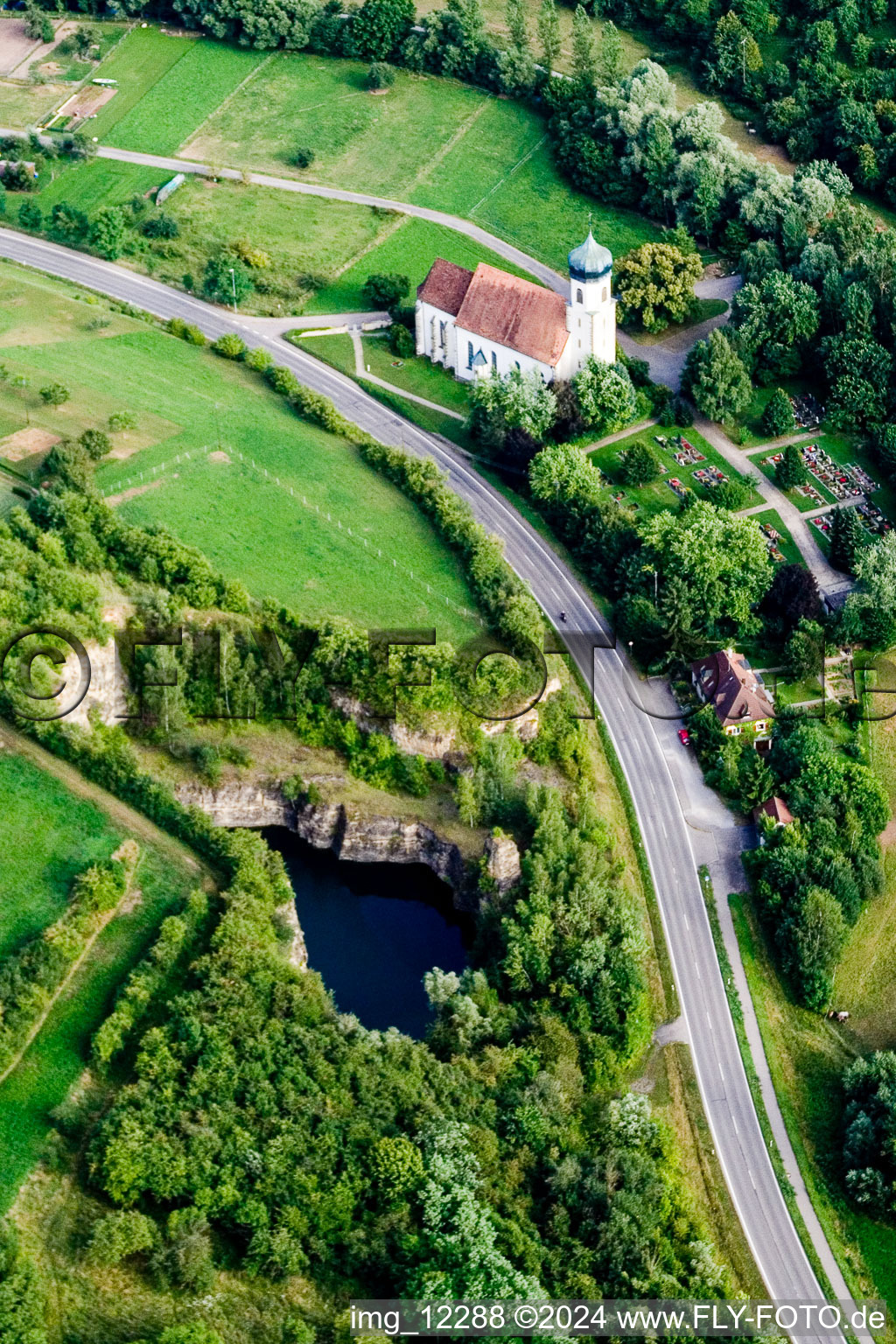 Photographie aérienne de Chapelle de Poltringen à Ammerbuch dans le département Bade-Wurtemberg, Allemagne