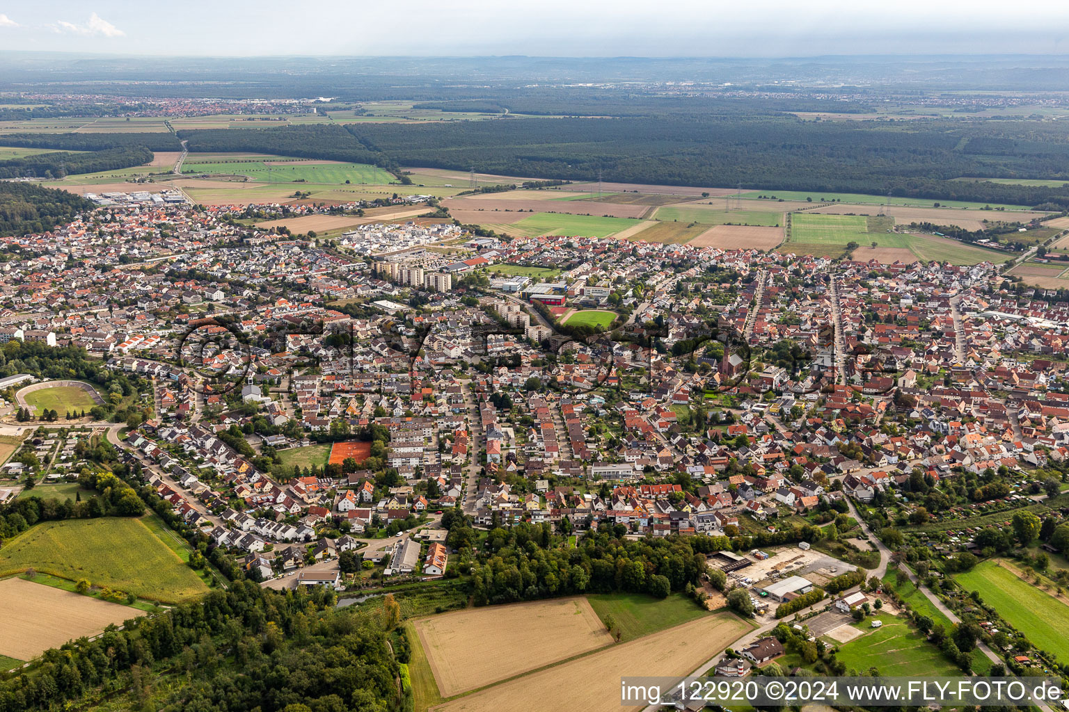 Image drone de Quartier Linkenheim in Linkenheim-Hochstetten dans le département Bade-Wurtemberg, Allemagne