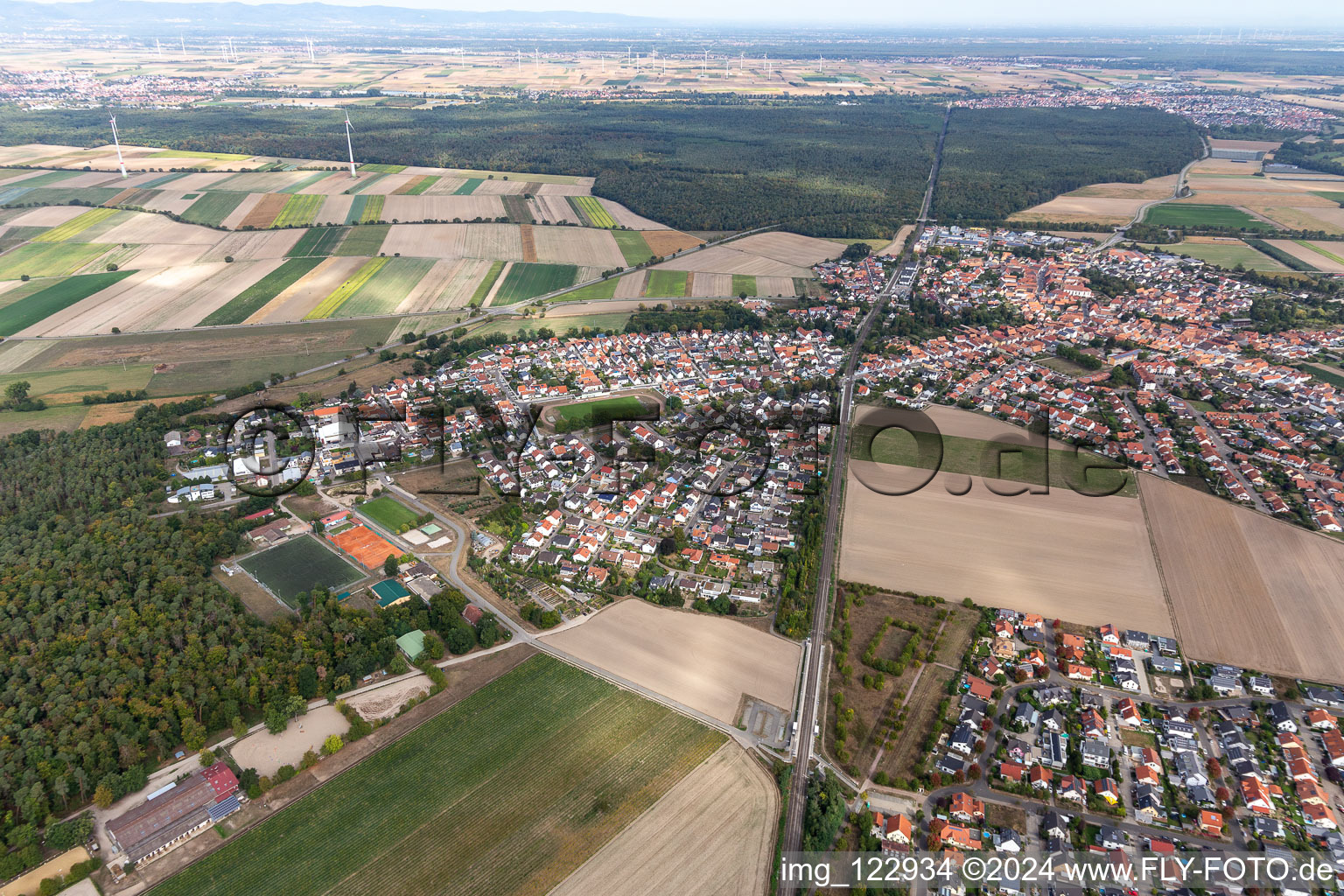 Rheinzabern dans le département Rhénanie-Palatinat, Allemagne d'en haut