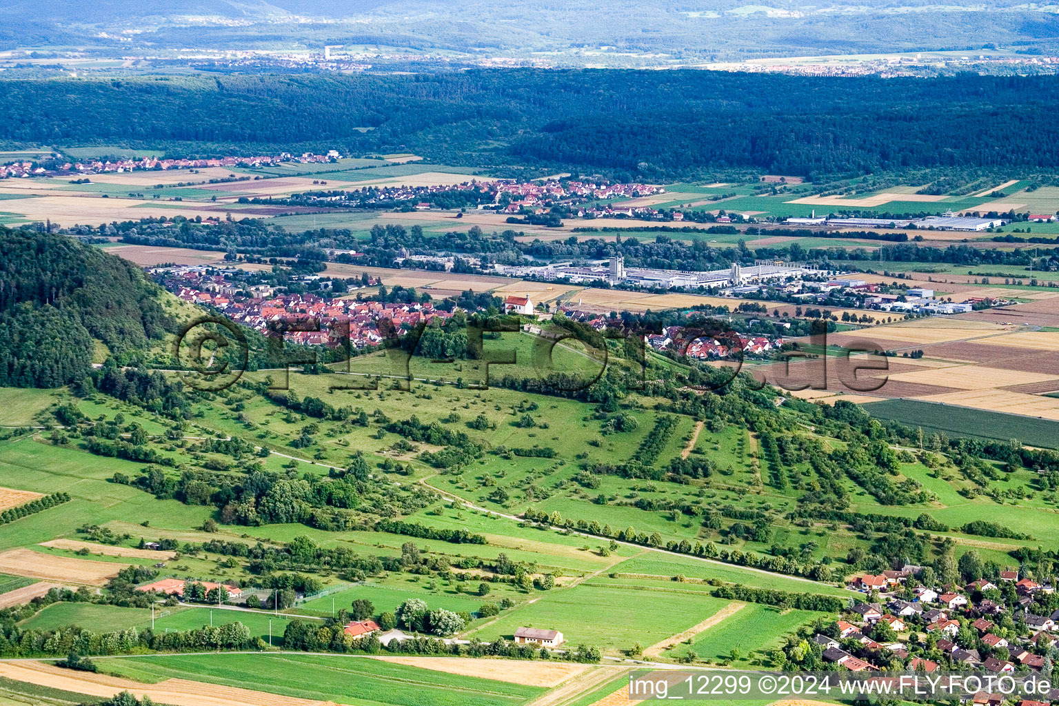 Vue oblique de Quartier Wurmlingen in Rottenburg am Neckar dans le département Bade-Wurtemberg, Allemagne