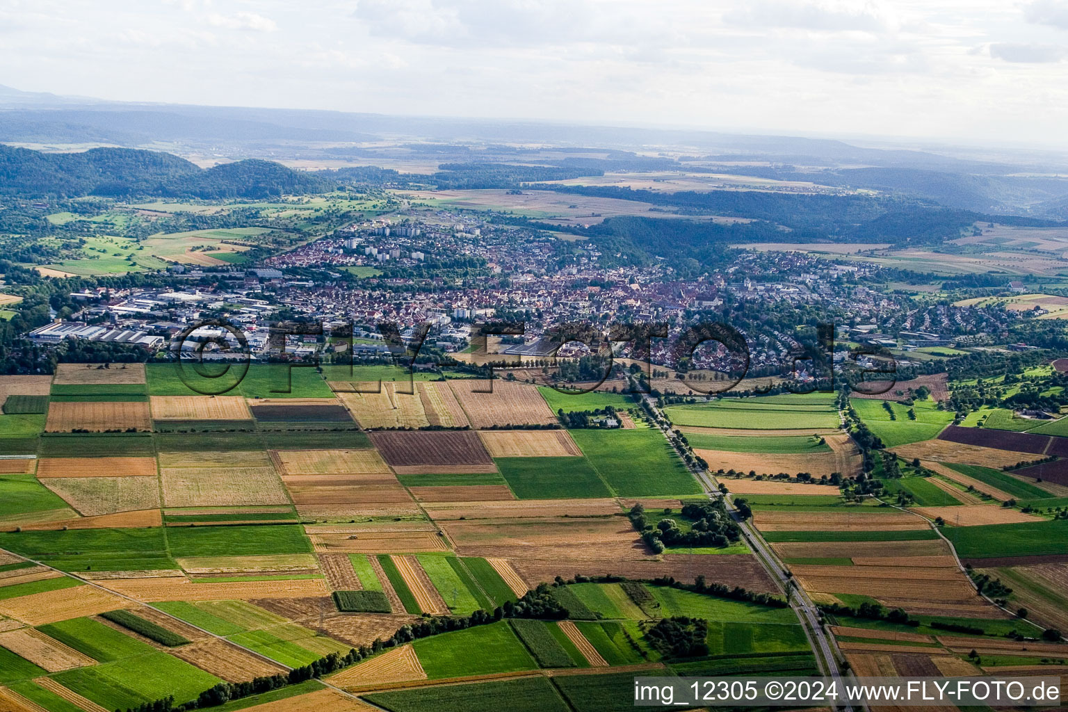 Vue aérienne de Rottenburg am Neckar dans le département Bade-Wurtemberg, Allemagne