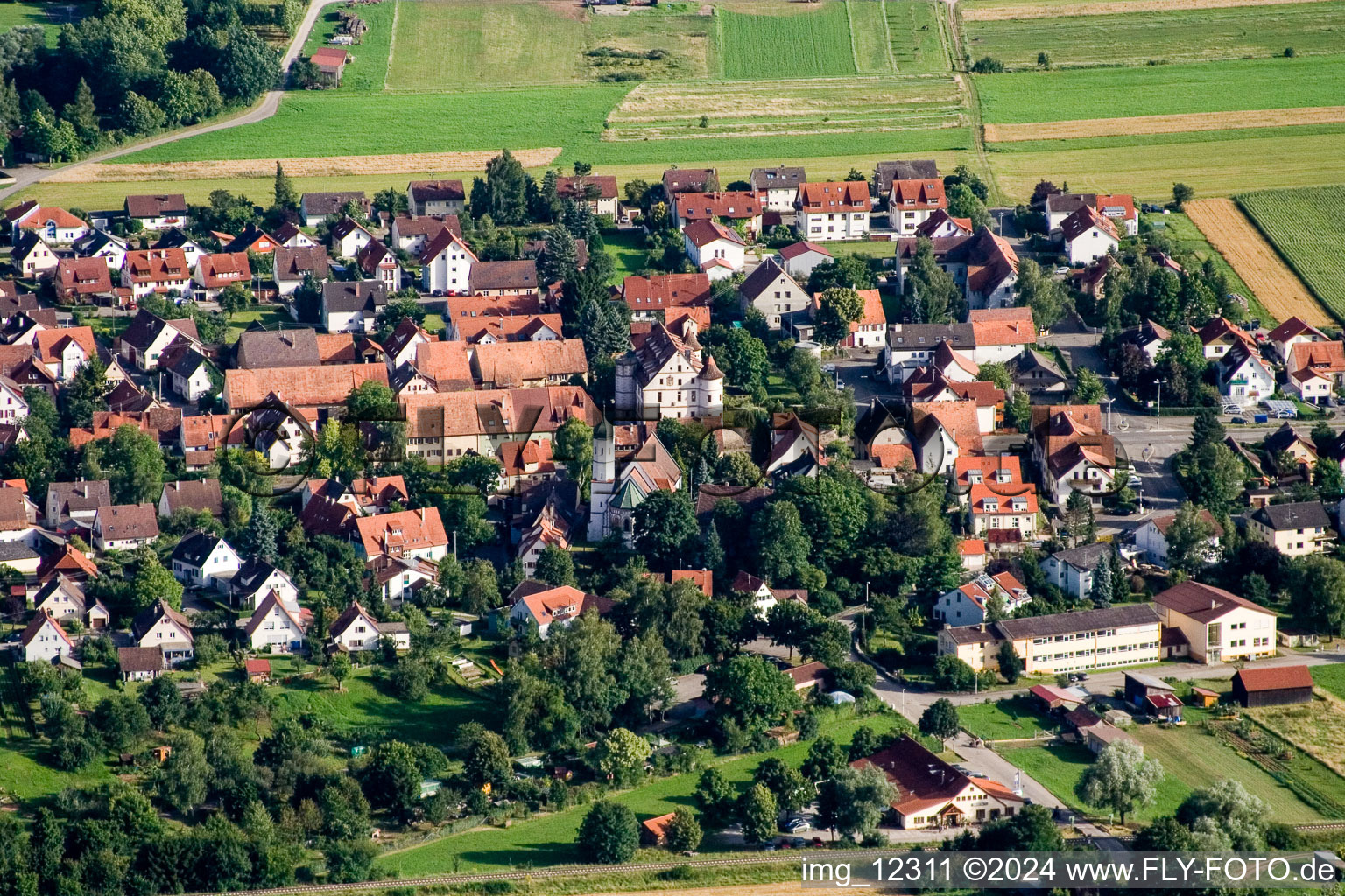 Vue oblique de Quartier Bühl in Tübingen dans le département Bade-Wurtemberg, Allemagne