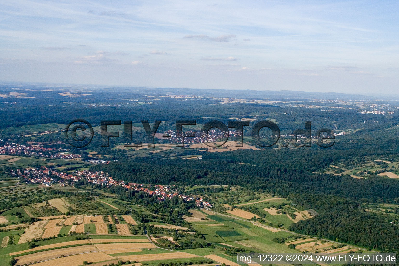 Vue aérienne de Du sud-ouest à le quartier Niebelsbach in Keltern dans le département Bade-Wurtemberg, Allemagne