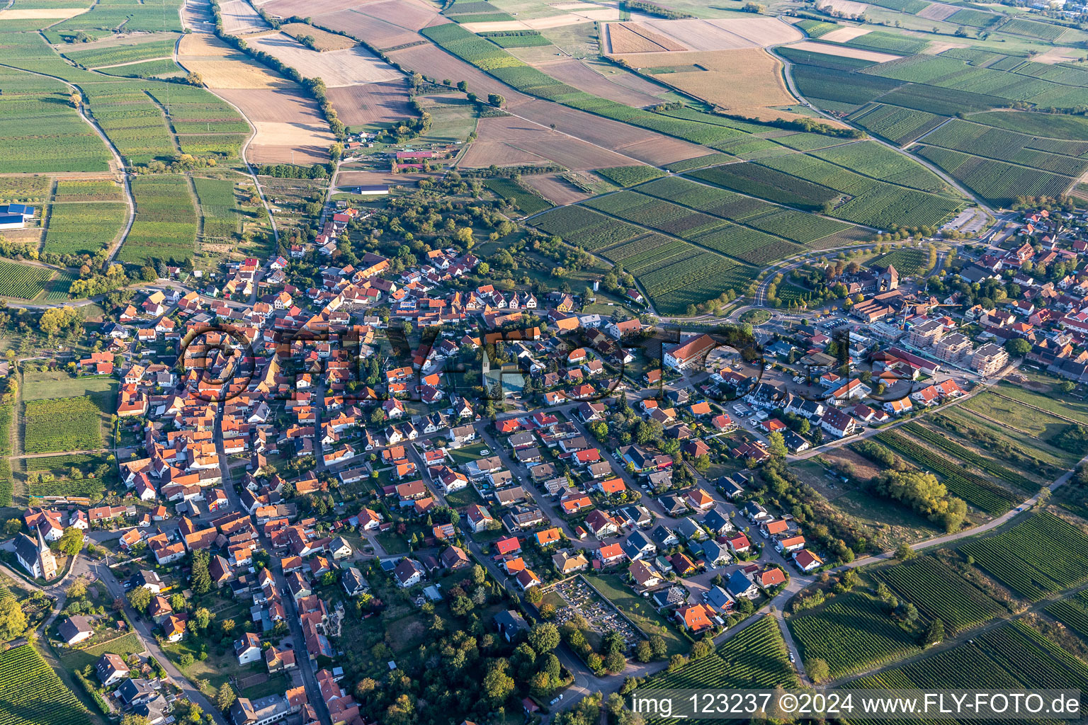 Quartier Schweigen in Schweigen-Rechtenbach dans le département Rhénanie-Palatinat, Allemagne depuis l'avion