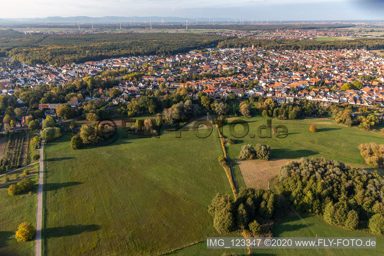 Photographie aérienne de Se garer sur la Ziegelbergstrasse à Jockgrim dans le département Rhénanie-Palatinat, Allemagne