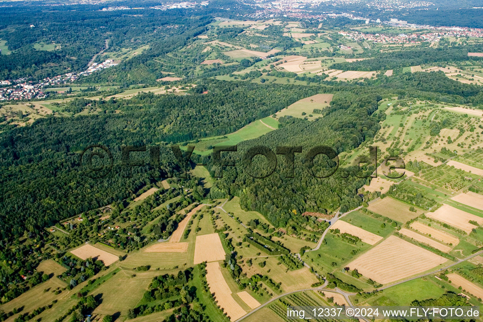 Vue oblique de Réserve naturelle de Kettelbachtal à Gräfenhausen dans le département Bade-Wurtemberg, Allemagne