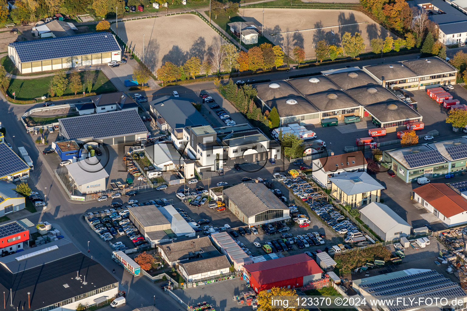 Vue aérienne de Club de boxe eV à le quartier Eggenstein in Eggenstein-Leopoldshafen dans le département Bade-Wurtemberg, Allemagne