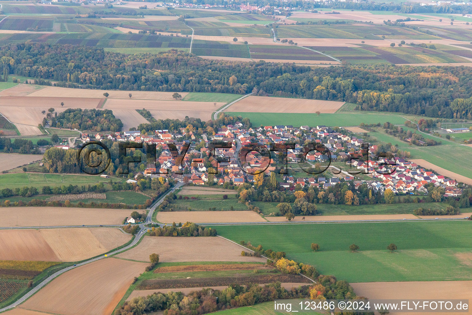 Barbelroth dans le département Rhénanie-Palatinat, Allemagne d'en haut