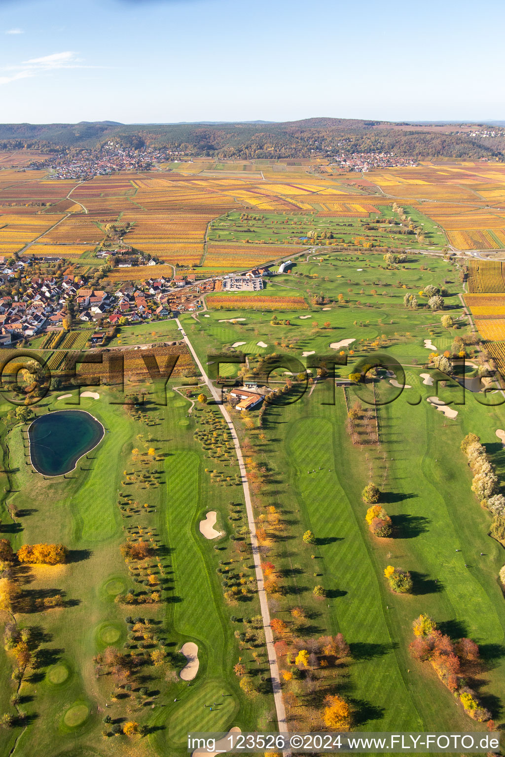 Superficie du terrain de golf Golfgarten Deutsche Weinstraße - Dackenheim - GOLF absolu à Dackenheim dans le département Rhénanie-Palatinat, Allemagne d'en haut