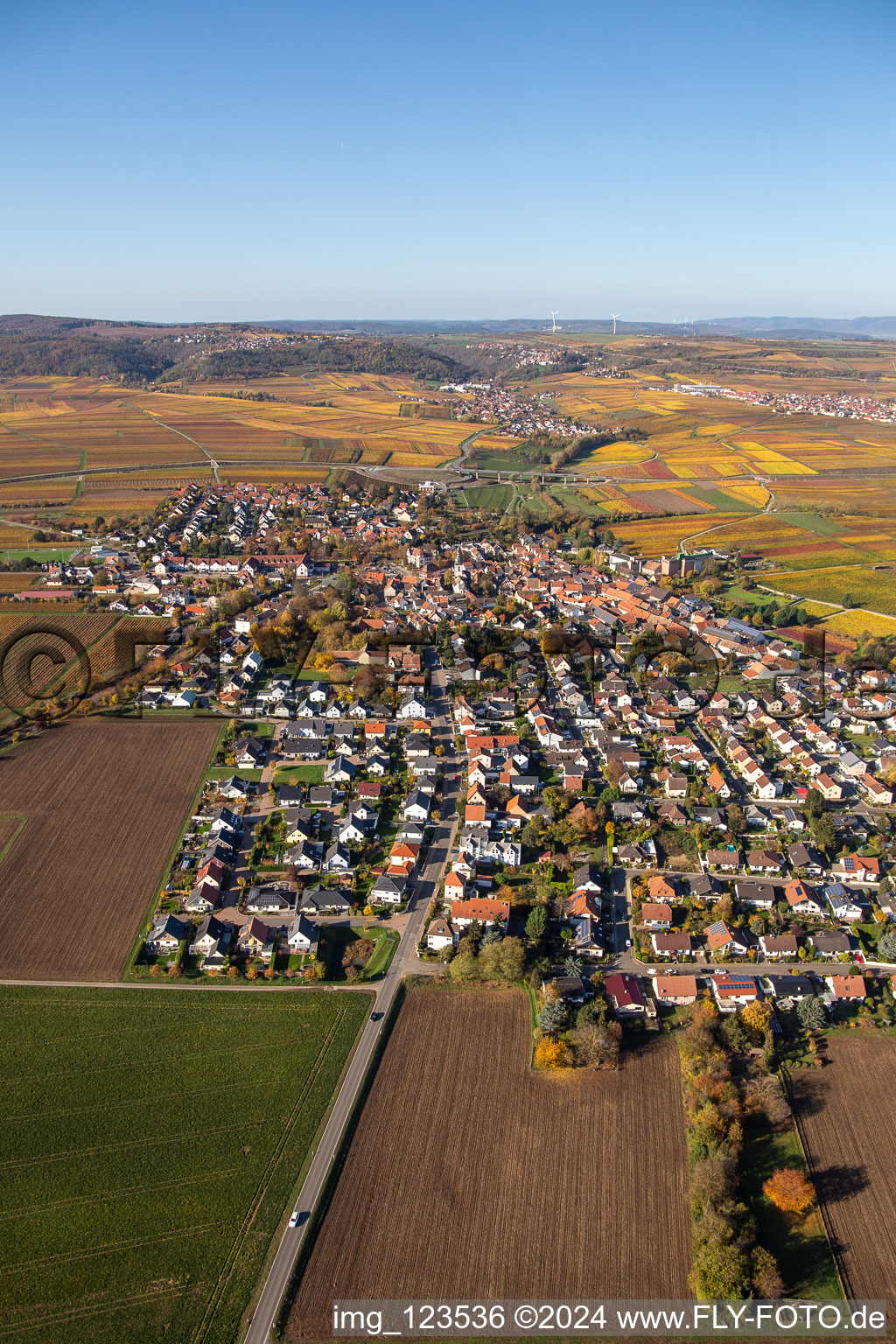 Vue oblique de Quartier Jerusalemsberg in Kirchheim an der Weinstraße dans le département Rhénanie-Palatinat, Allemagne