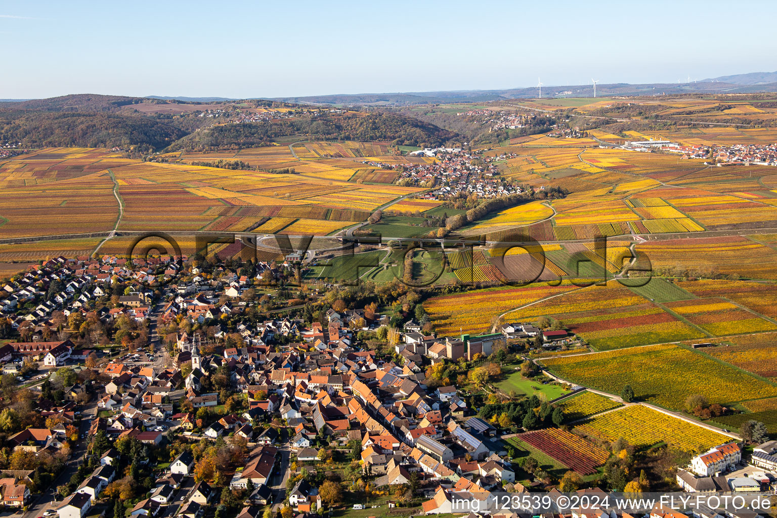 Quartier Jerusalemsberg in Kirchheim an der Weinstraße dans le département Rhénanie-Palatinat, Allemagne d'en haut