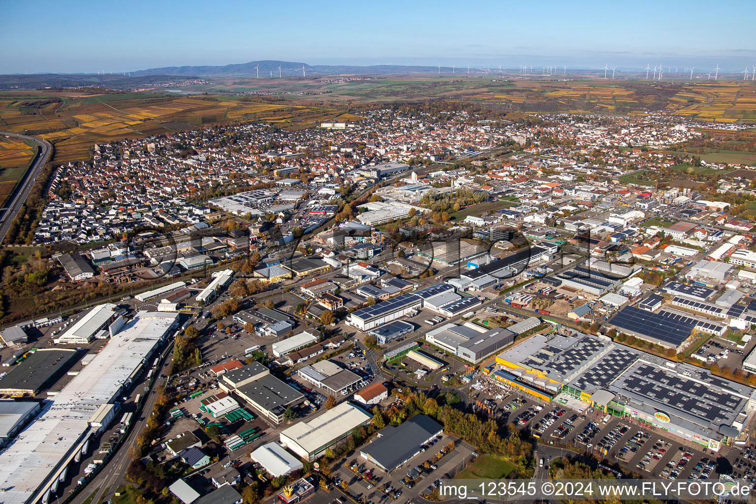 Photographie aérienne de Locaux de l'usine Aafes Europa à Grünstadt dans le département Rhénanie-Palatinat, Allemagne