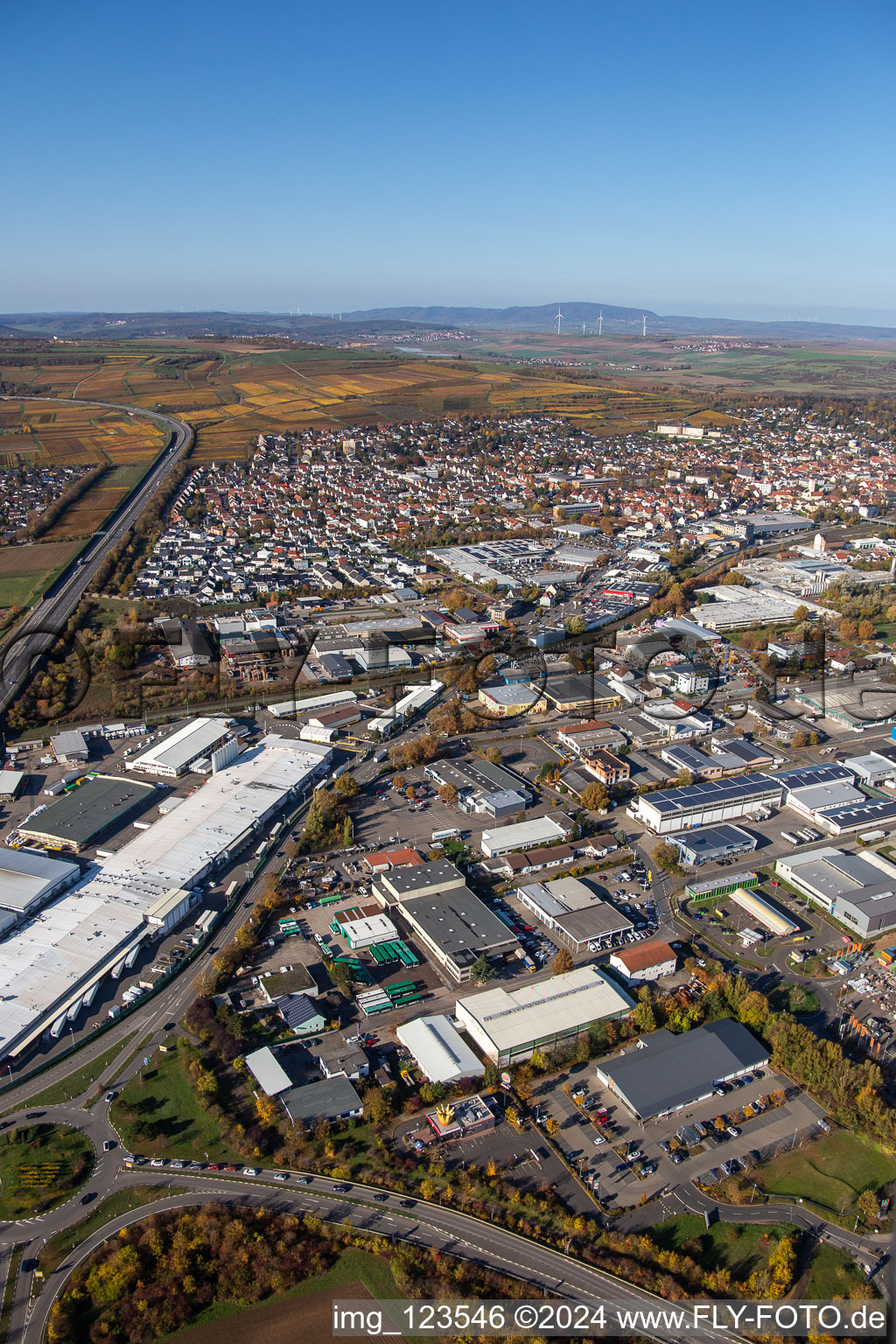 Vue oblique de Locaux de l'usine Aafes Europa à Grünstadt dans le département Rhénanie-Palatinat, Allemagne