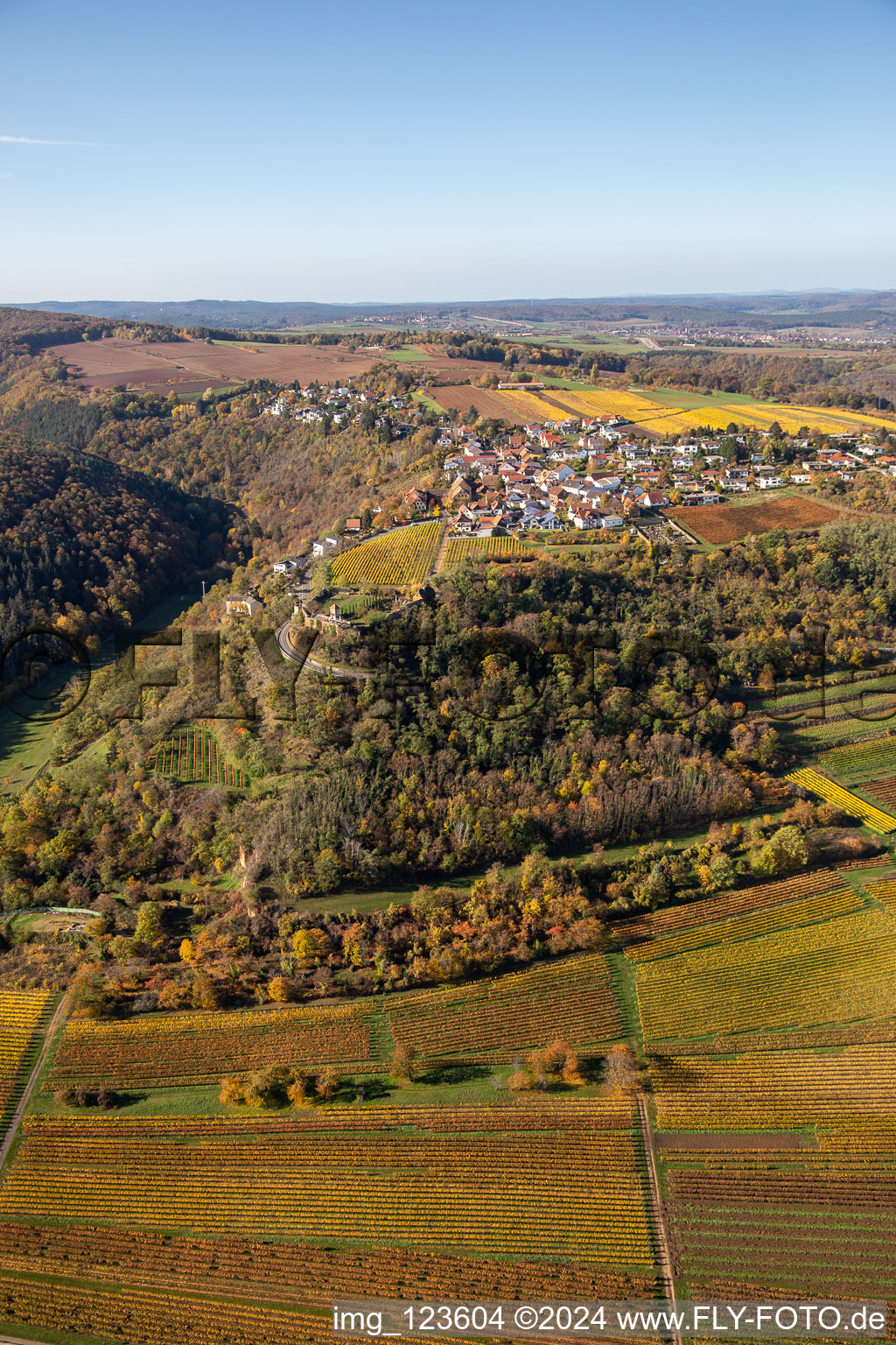 Vue aérienne de Battenberg dans le département Rhénanie-Palatinat, Allemagne