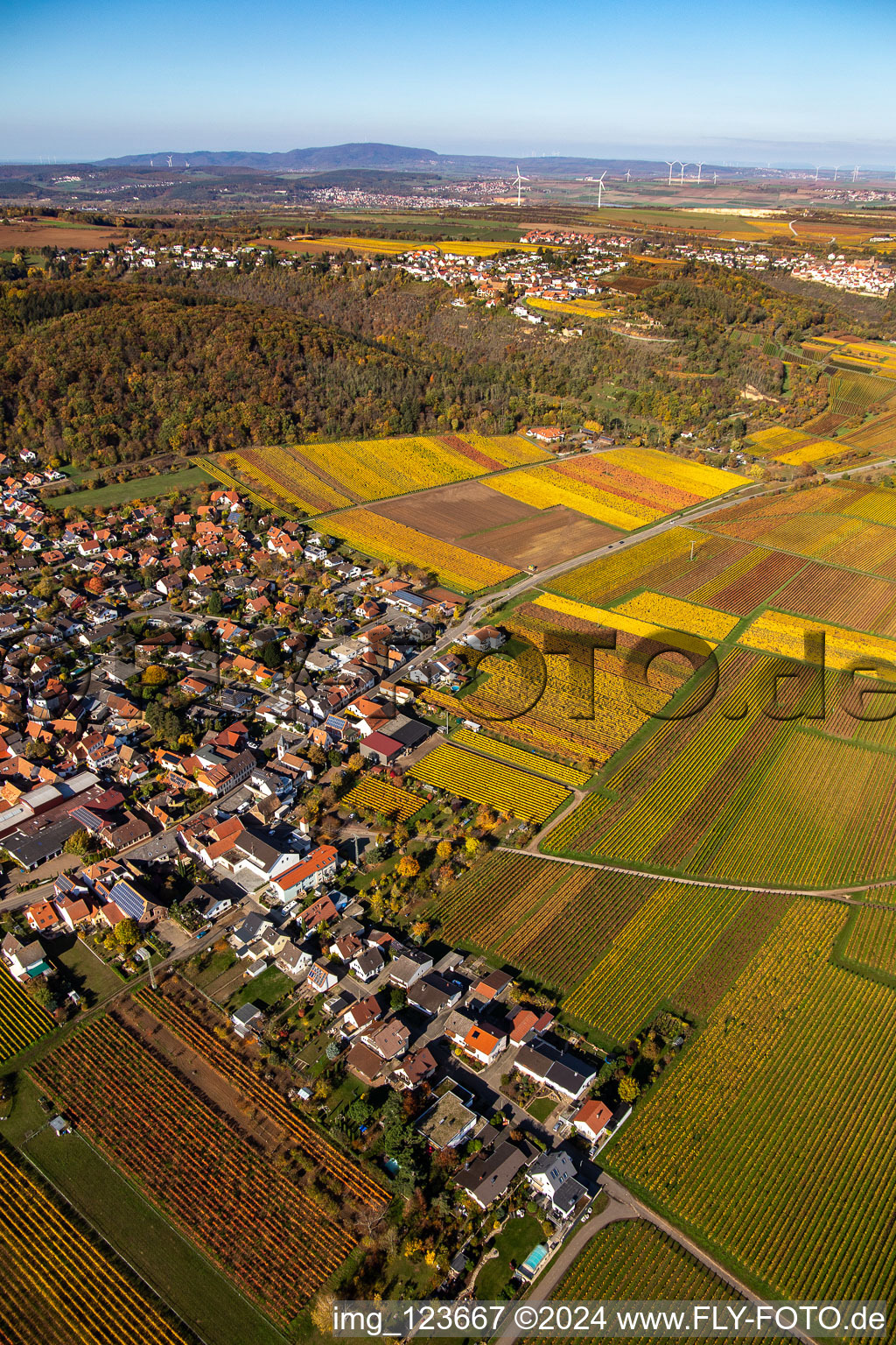 Vue aérienne de Château de Battenberg à le quartier Bobenheim in Bobenheim am Berg dans le département Rhénanie-Palatinat, Allemagne