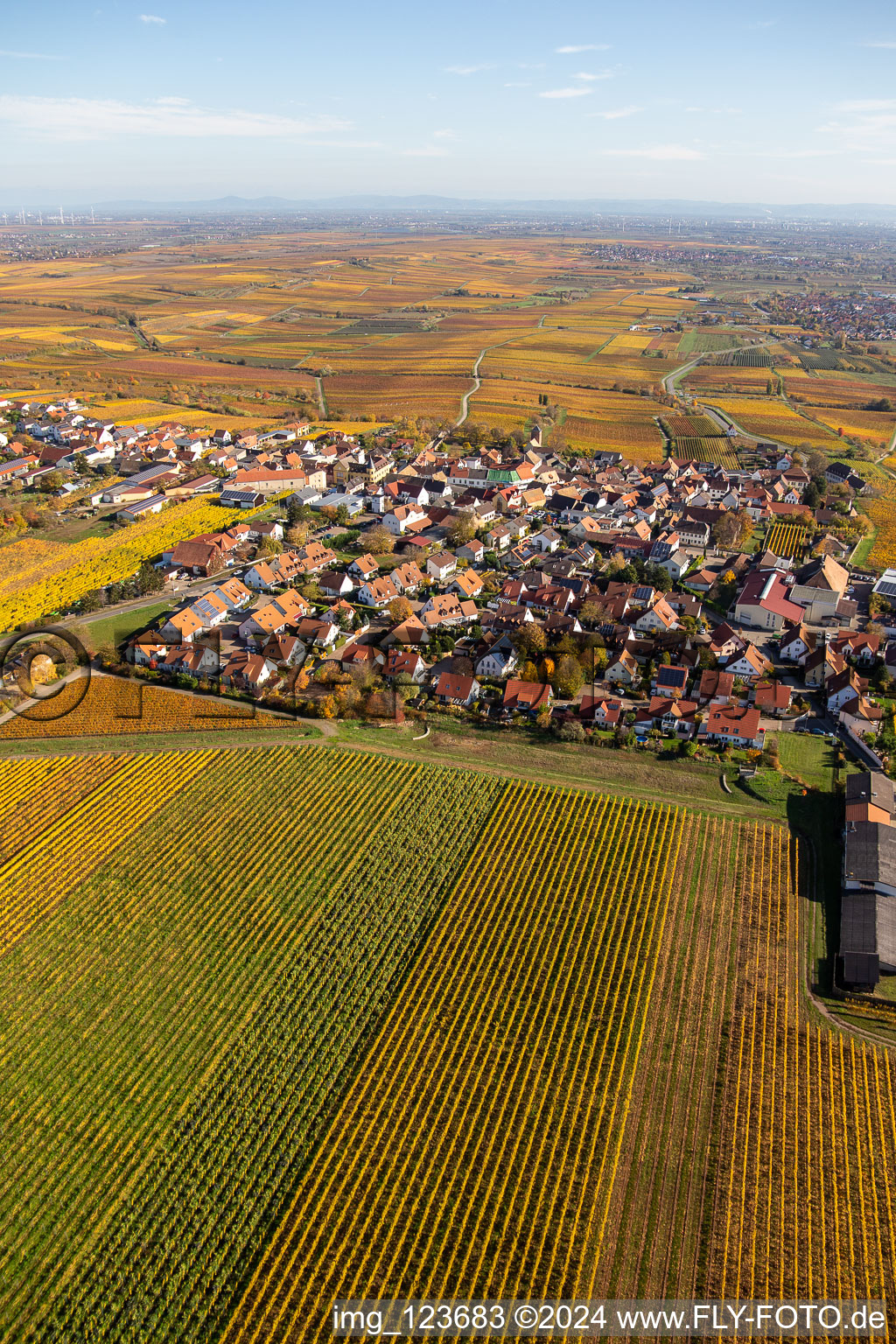 Quartier Herxheim in Herxheim am Berg dans le département Rhénanie-Palatinat, Allemagne d'en haut