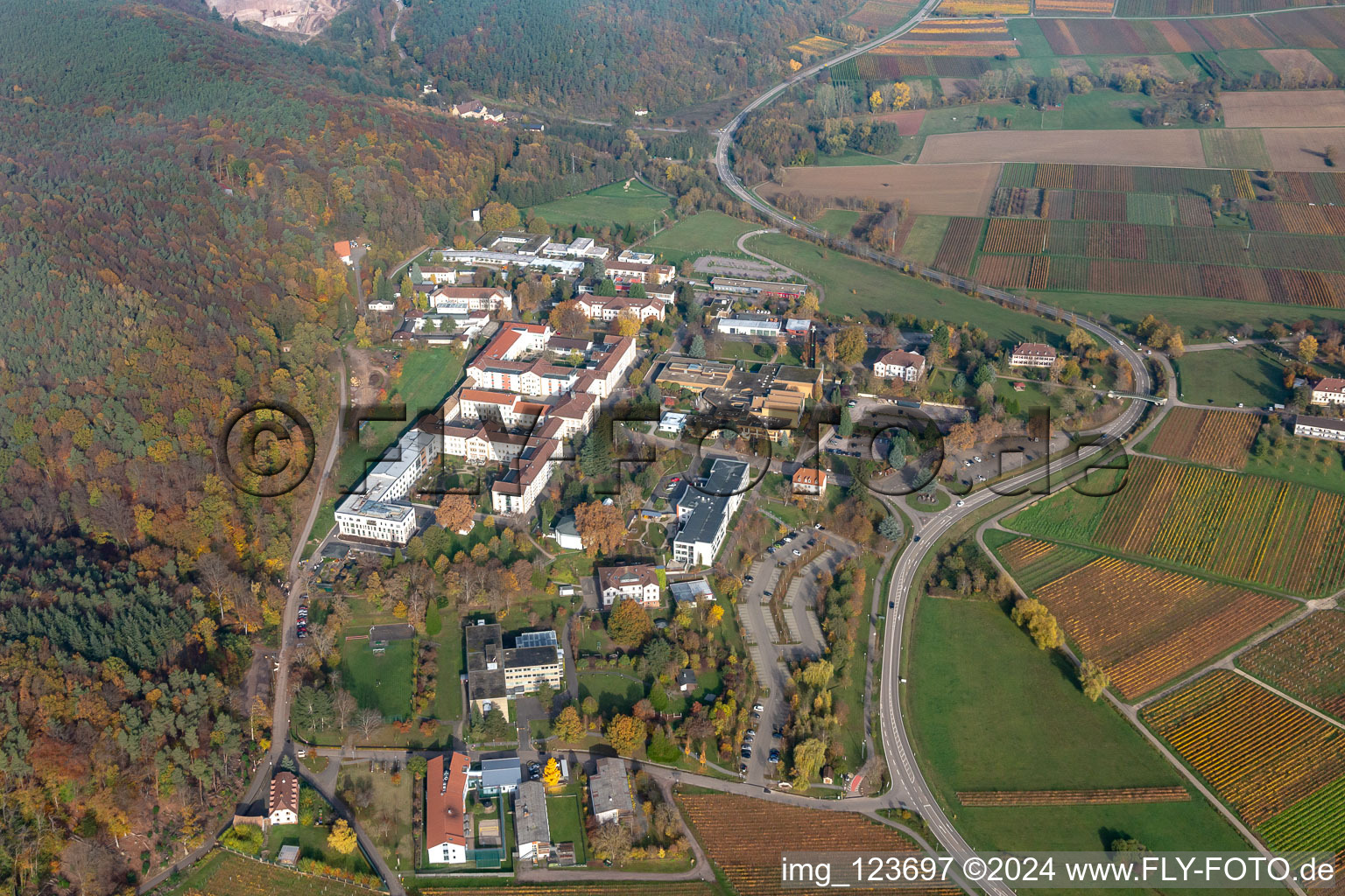 Clinique du Palatinat Landeck à Klingenmünster dans le département Rhénanie-Palatinat, Allemagne hors des airs