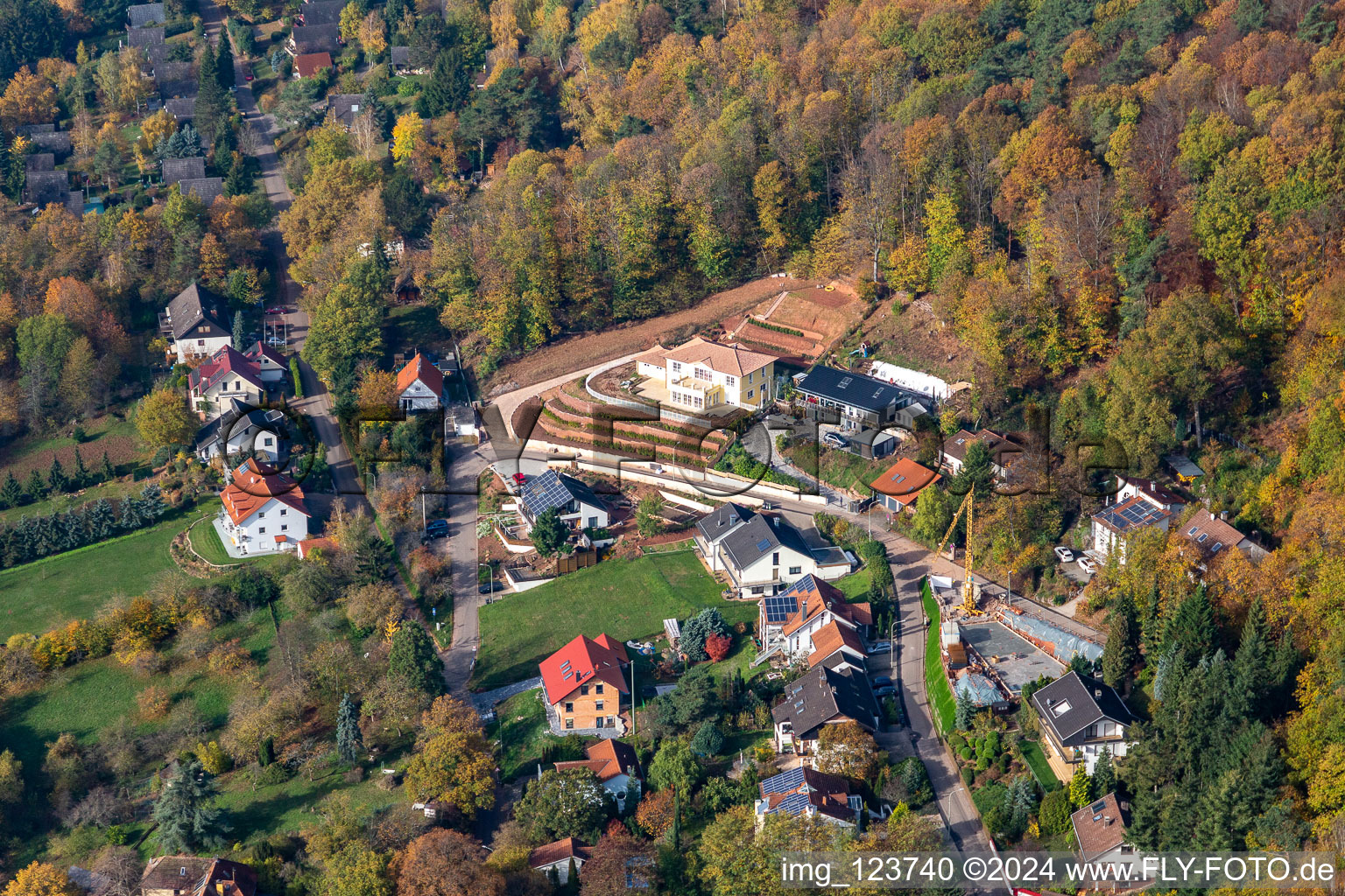 Vue aérienne de Maison de vacances Slevogtstr à Leinsweiler dans le département Rhénanie-Palatinat, Allemagne